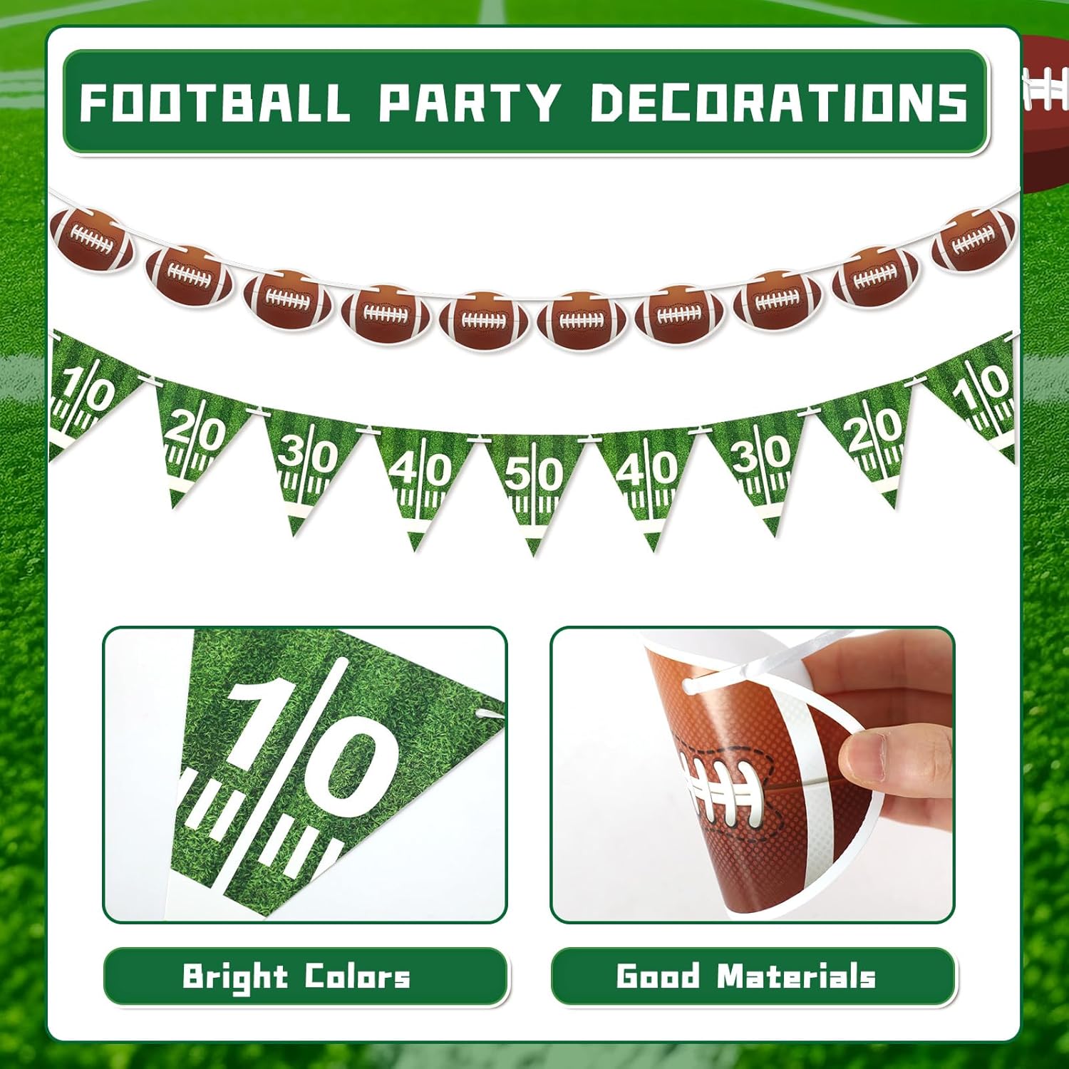MARFOREVER Football Party Decorations 6 Pcs