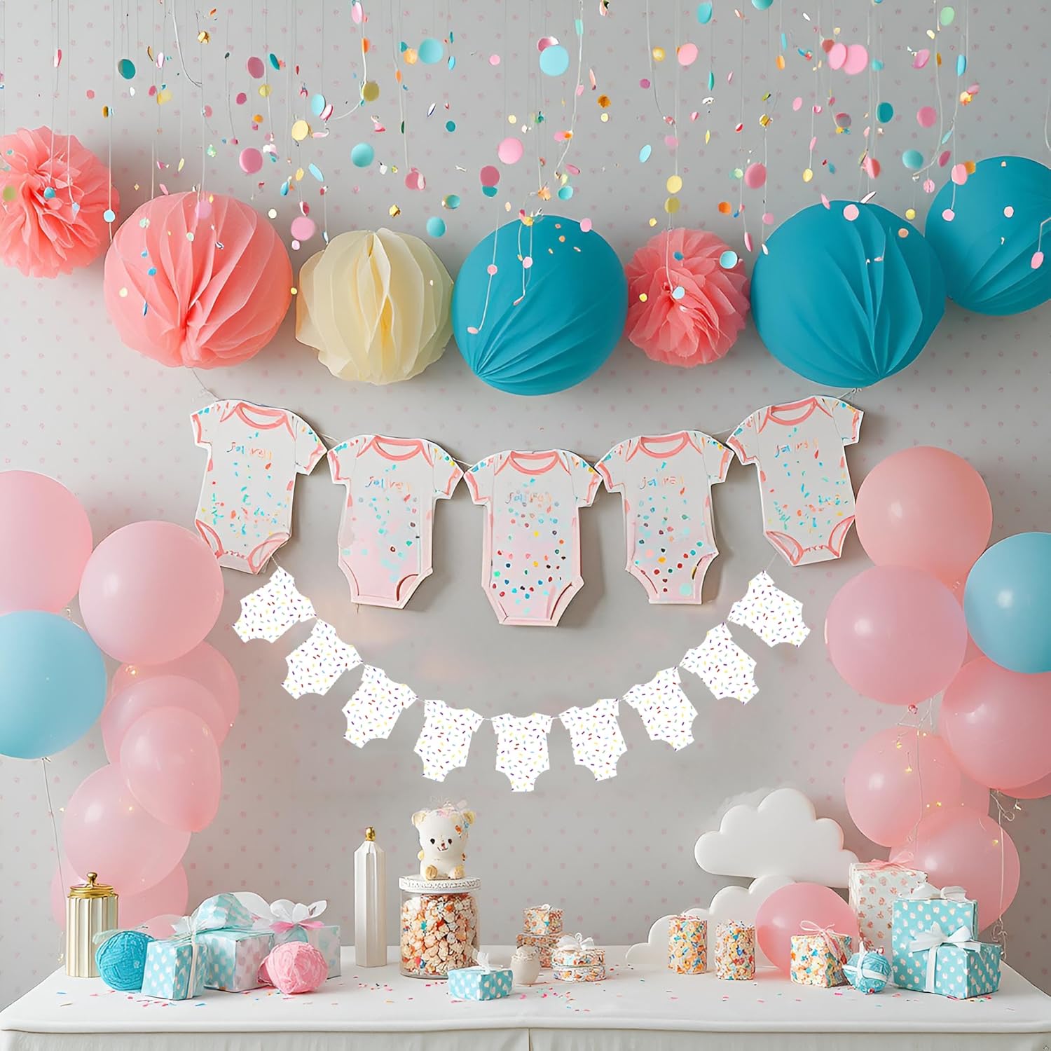 Sprinkle Baby Shower Onesie Banner 9 Piece