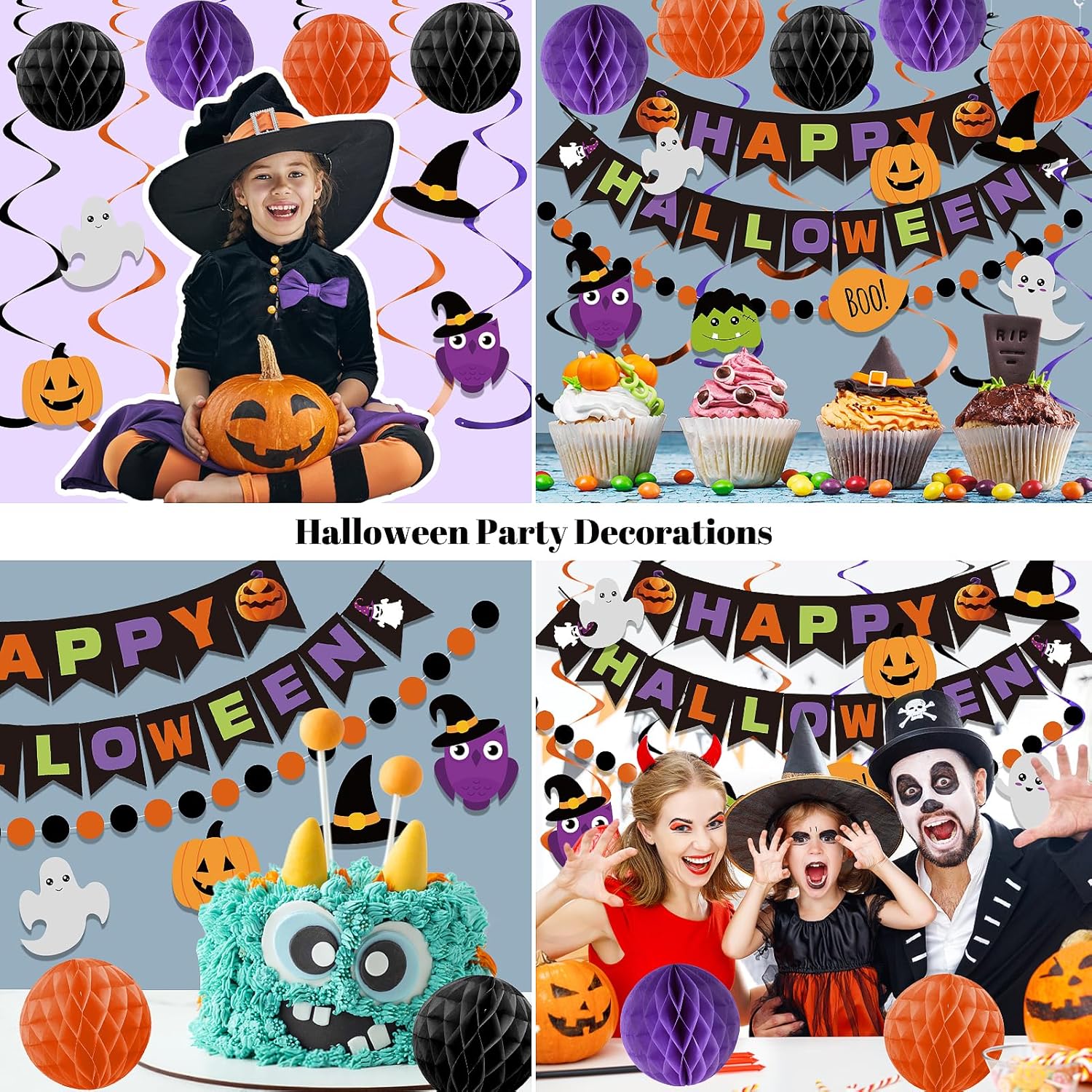 Meowtastic Happy Halloween Banner Decorations