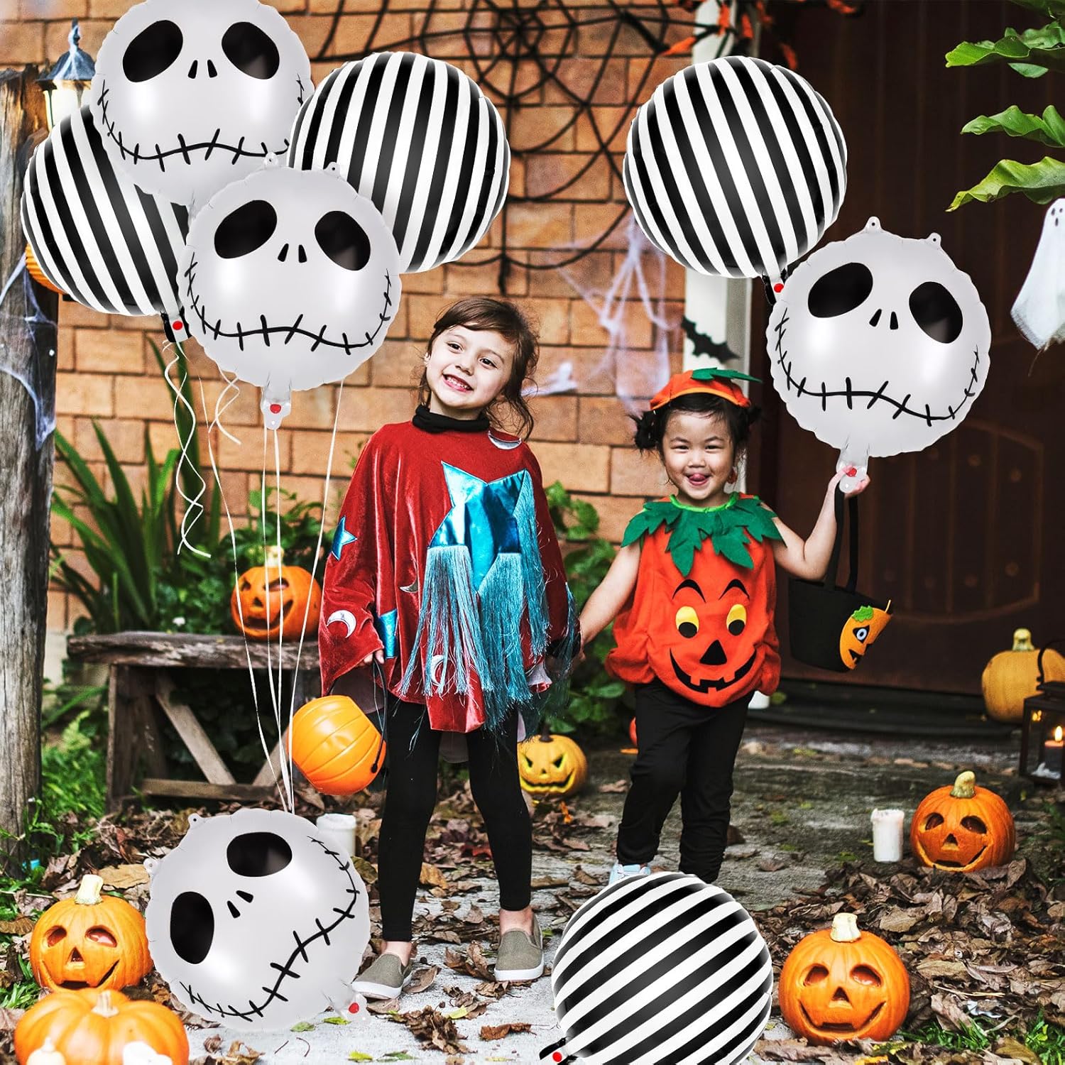 12 Pcs Halloween Balloons Skull Foil Balloons