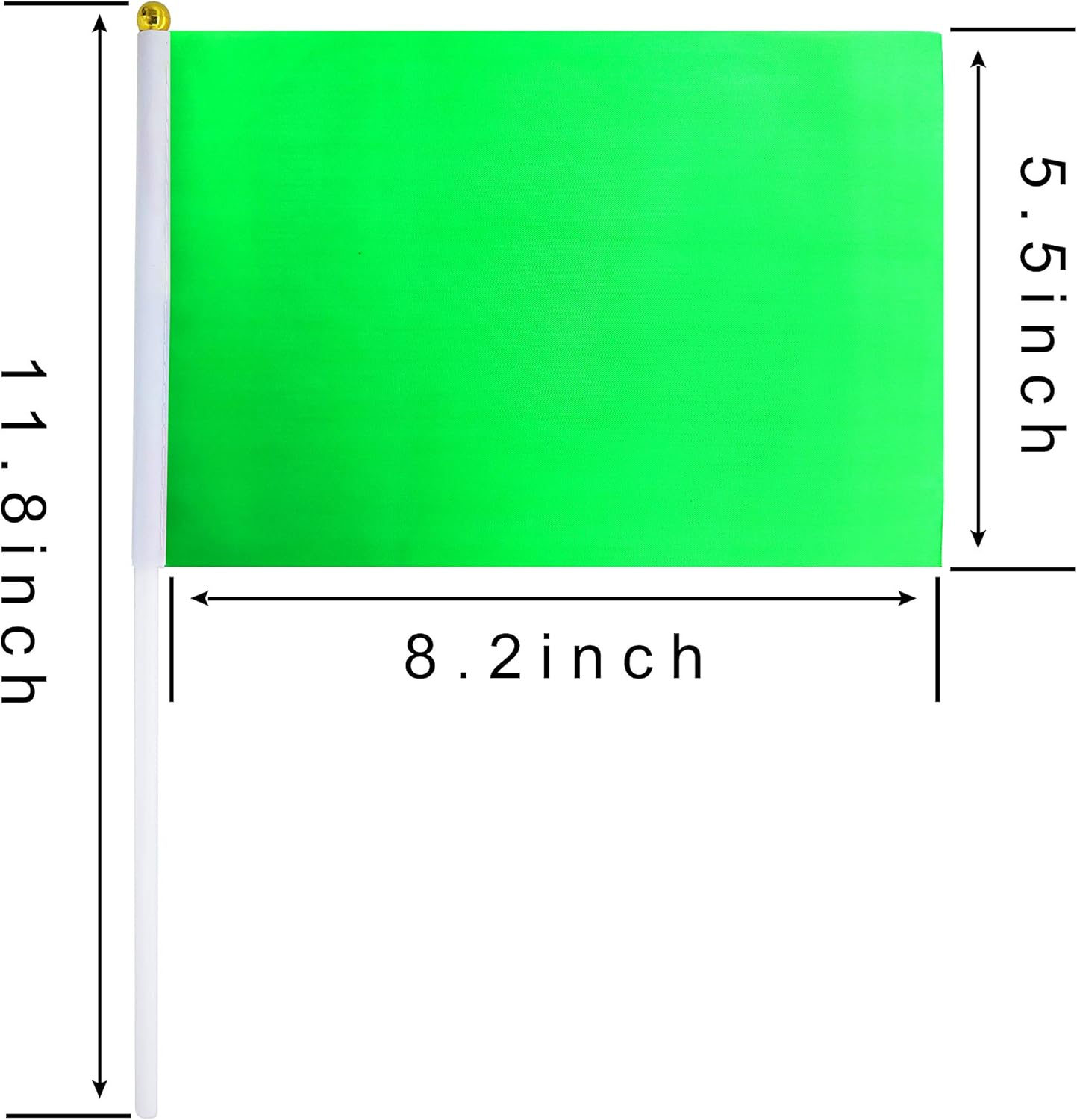 WXTWK 50 Pack Solid Green Flags for Party Decorations