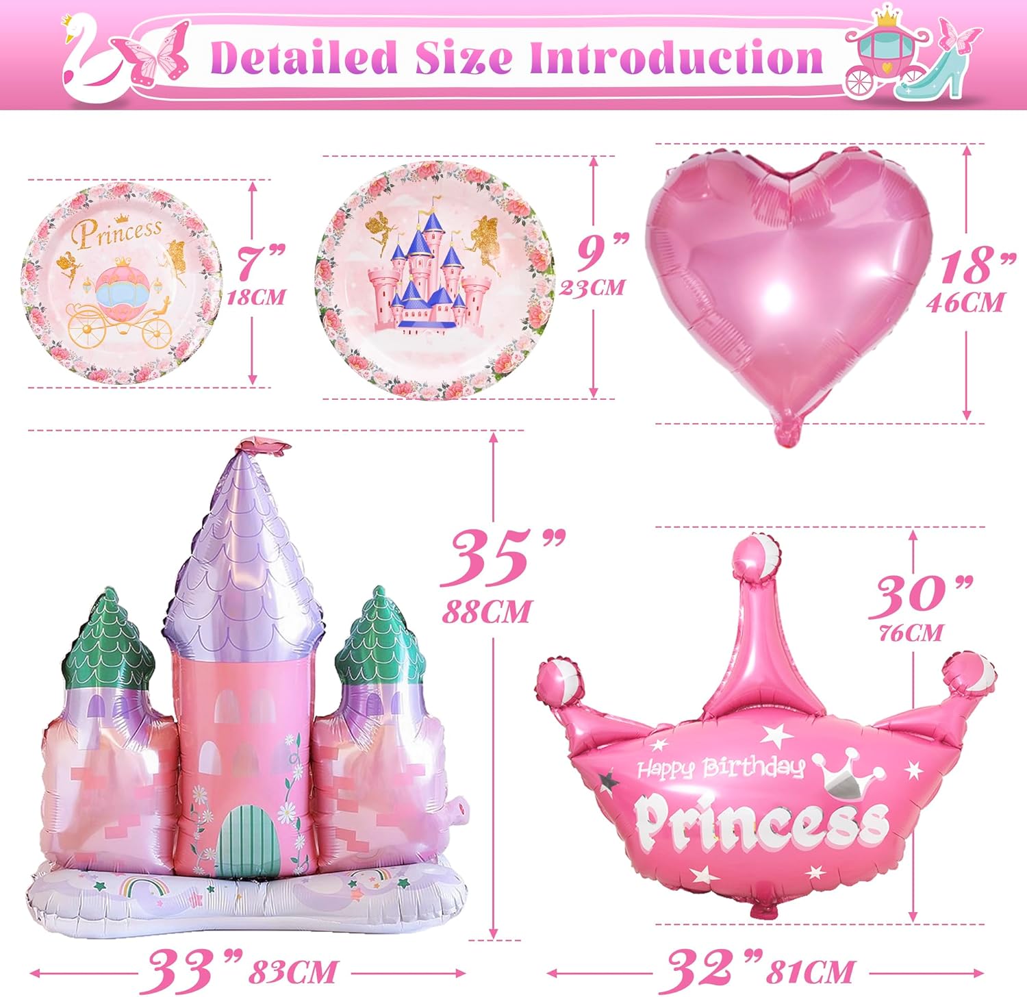 Party Spot 208 Pc Princess Birthday Party Decorations Kit