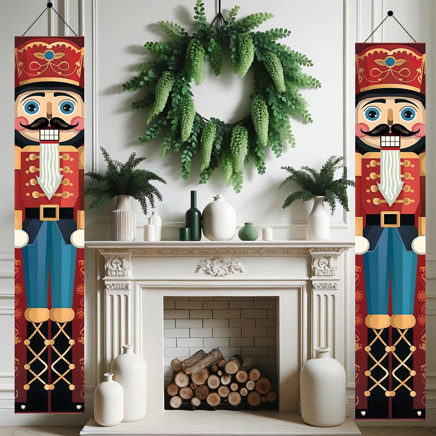 2PCS Christmas Nutcracker Banners for Front Porch