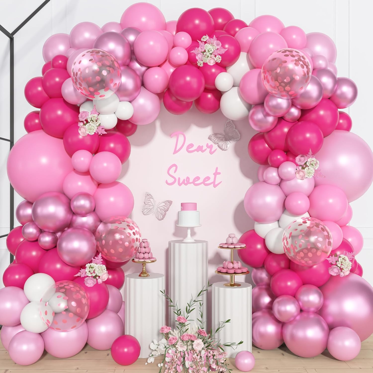 Ouddy Life 157 Pcs Pink Balloons Arch Garland Kit