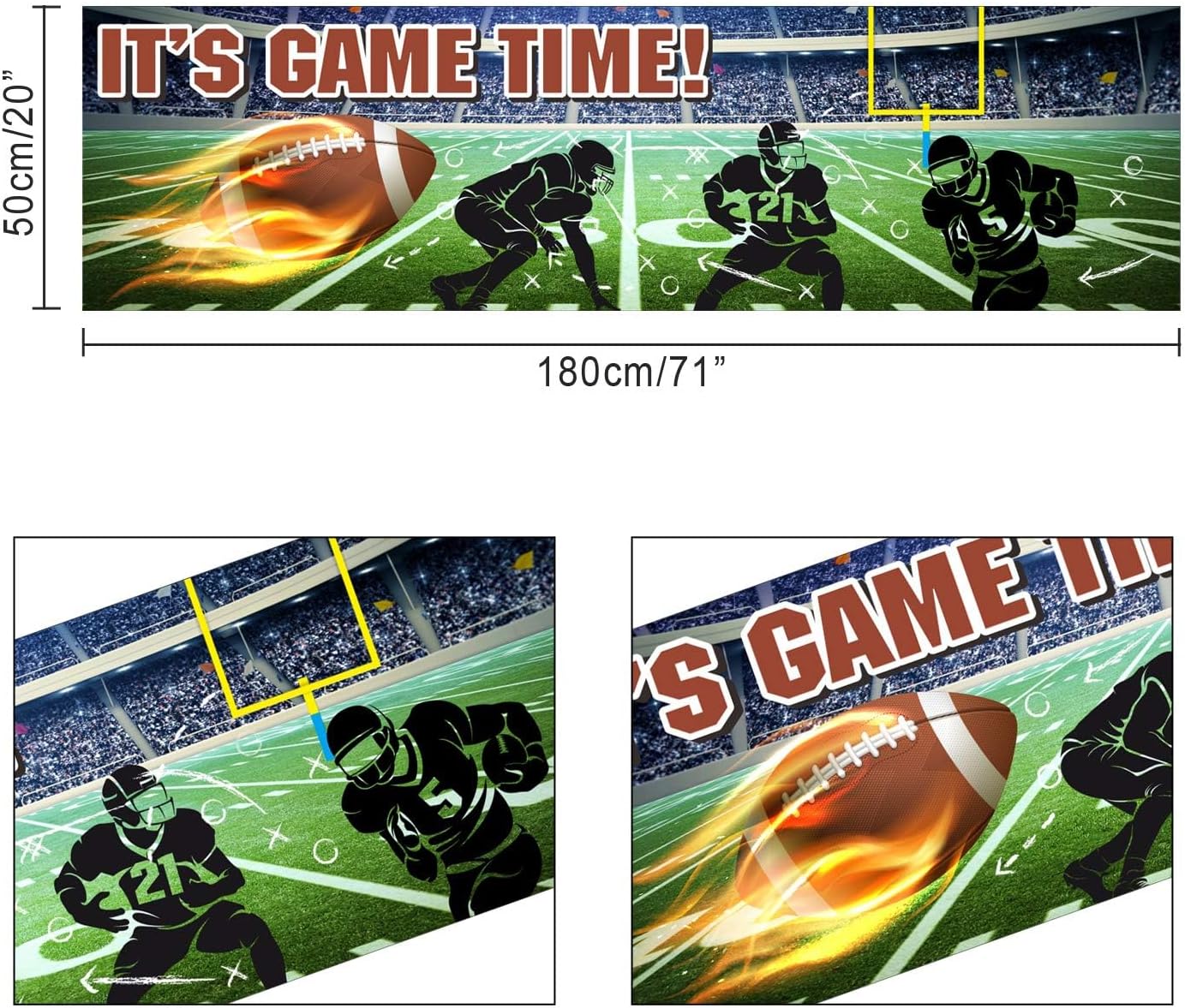 Football Party Banner for Birthday and Baby Shower Decoration