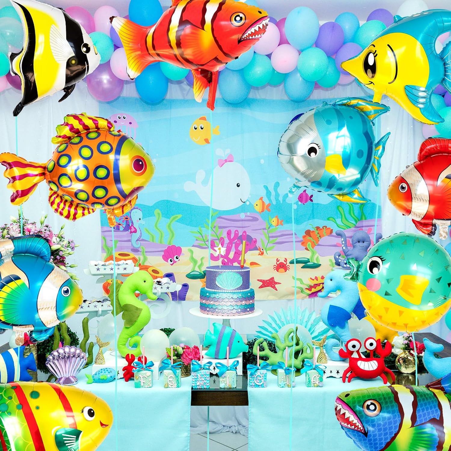 Fish Balloons Decoration 10PCS for Kids Birthday