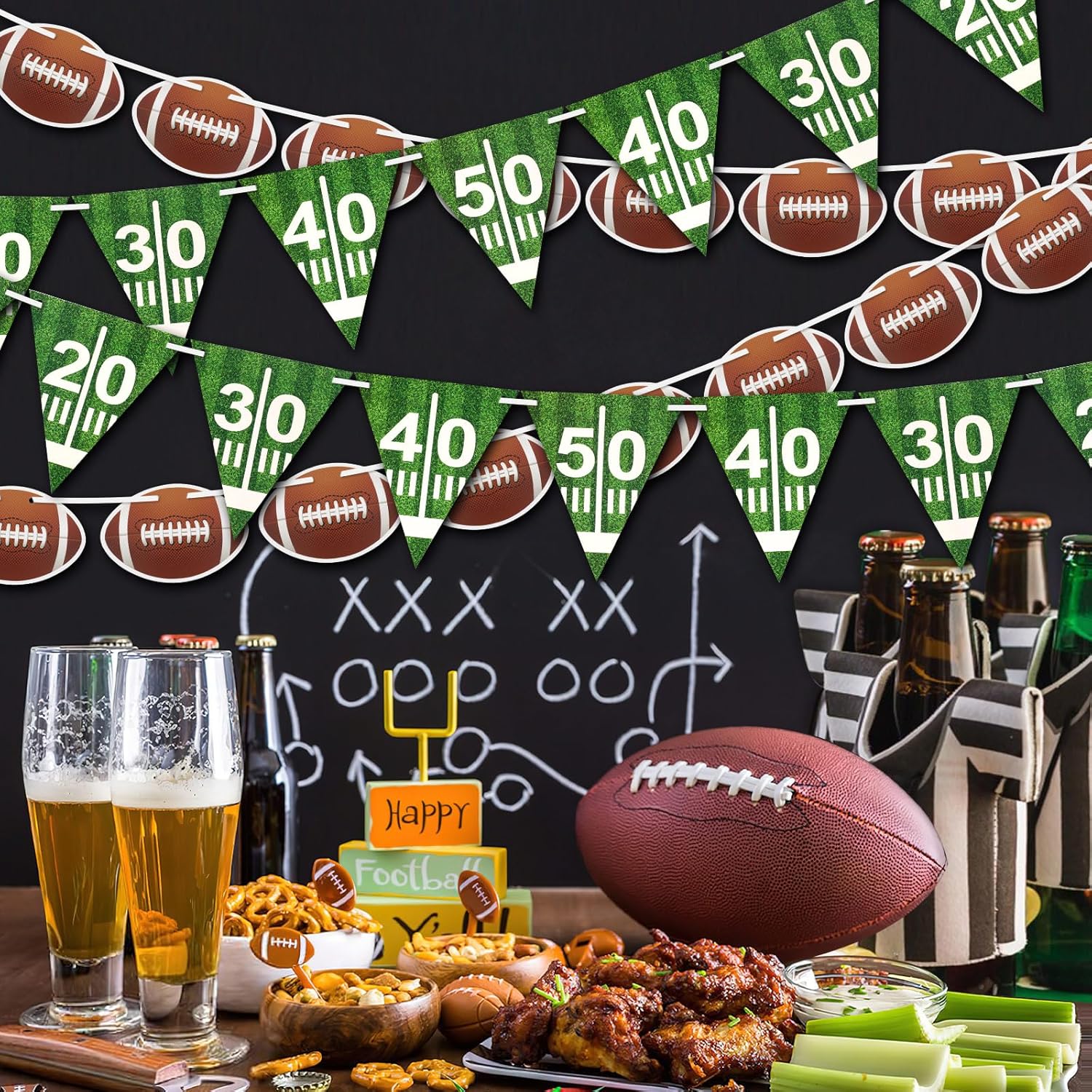 MARFOREVER Football Party Decorations 6 Pcs