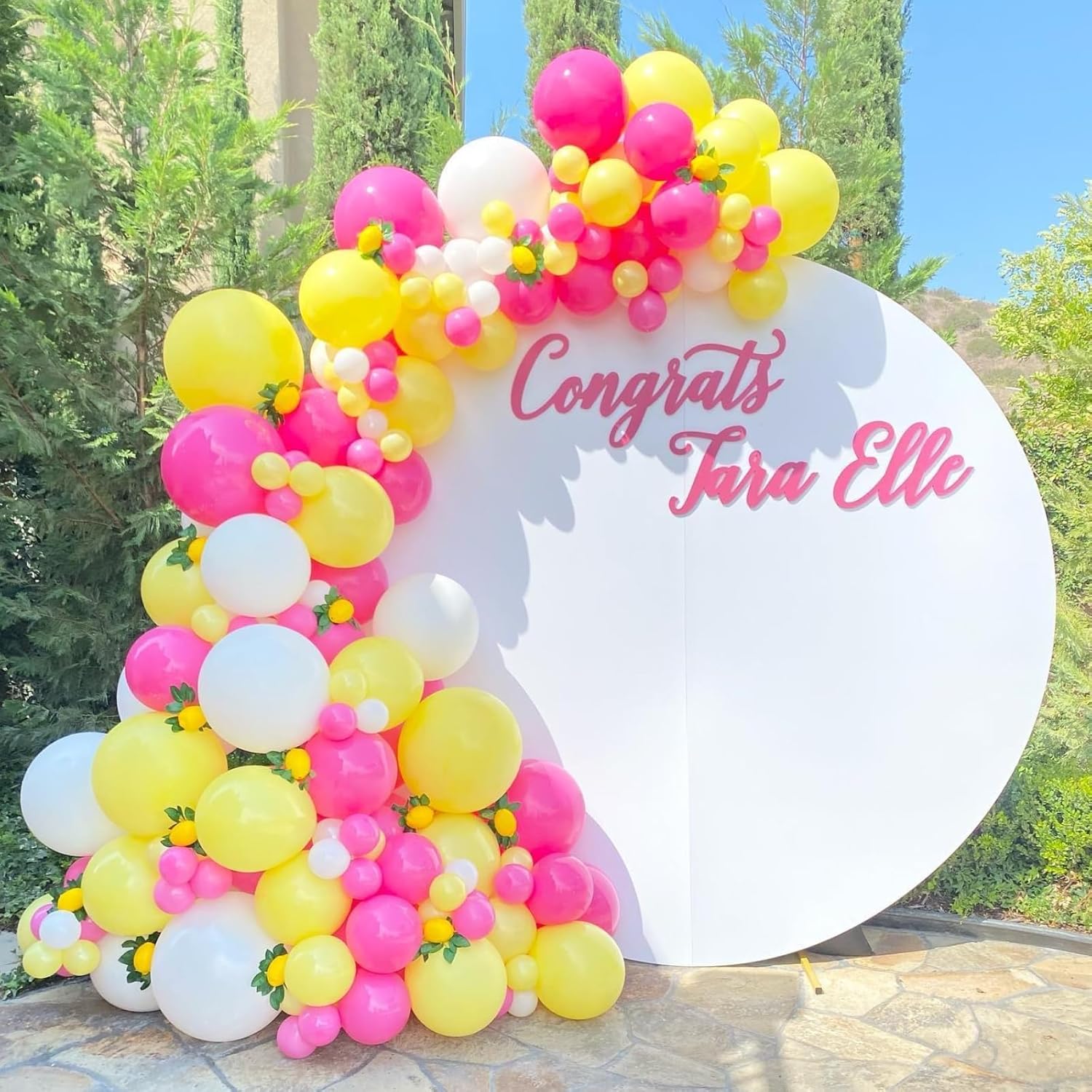 Pink and Yellow 12 Inch Balloons Decor Kit