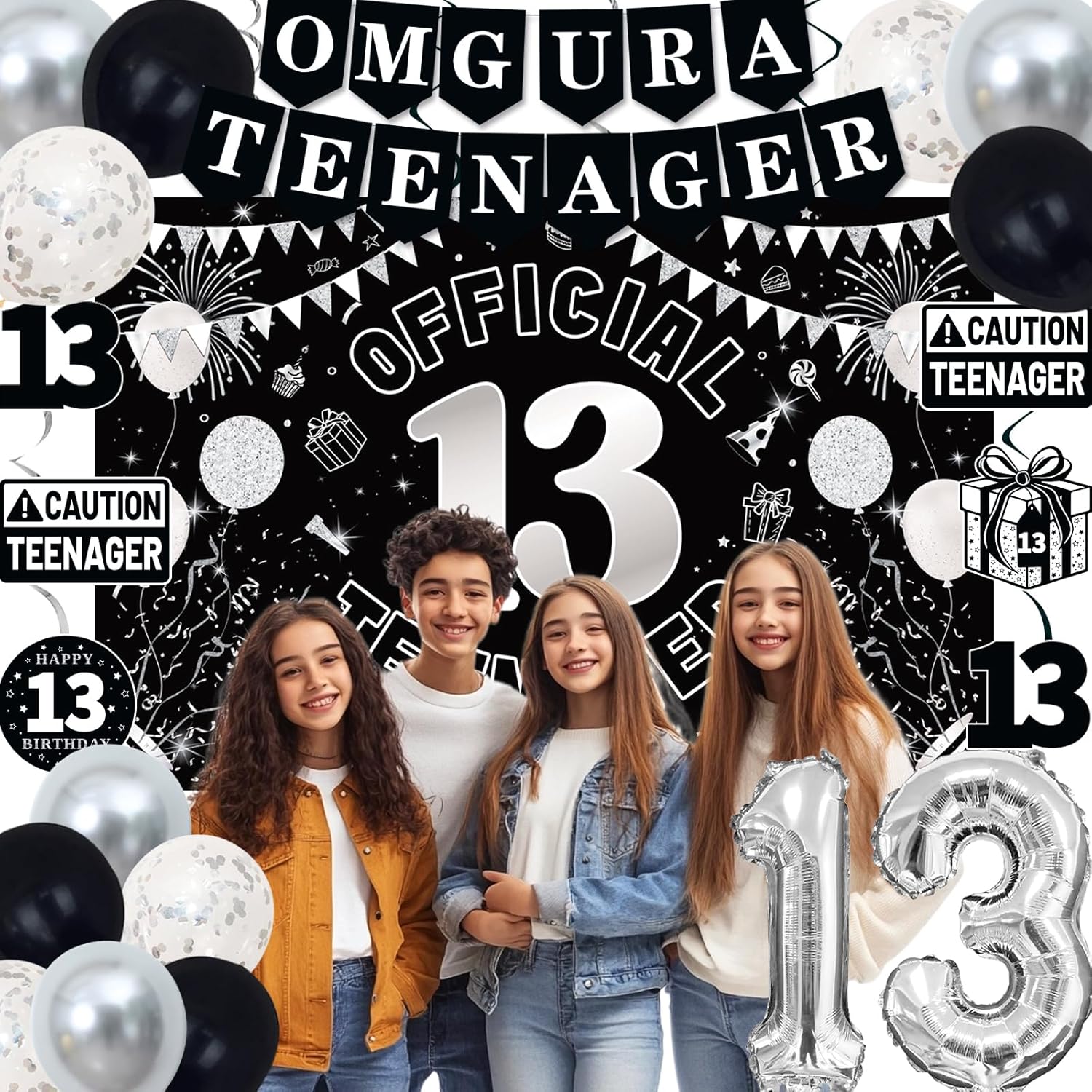 13th Birthday Decorations Set for Boys Girls