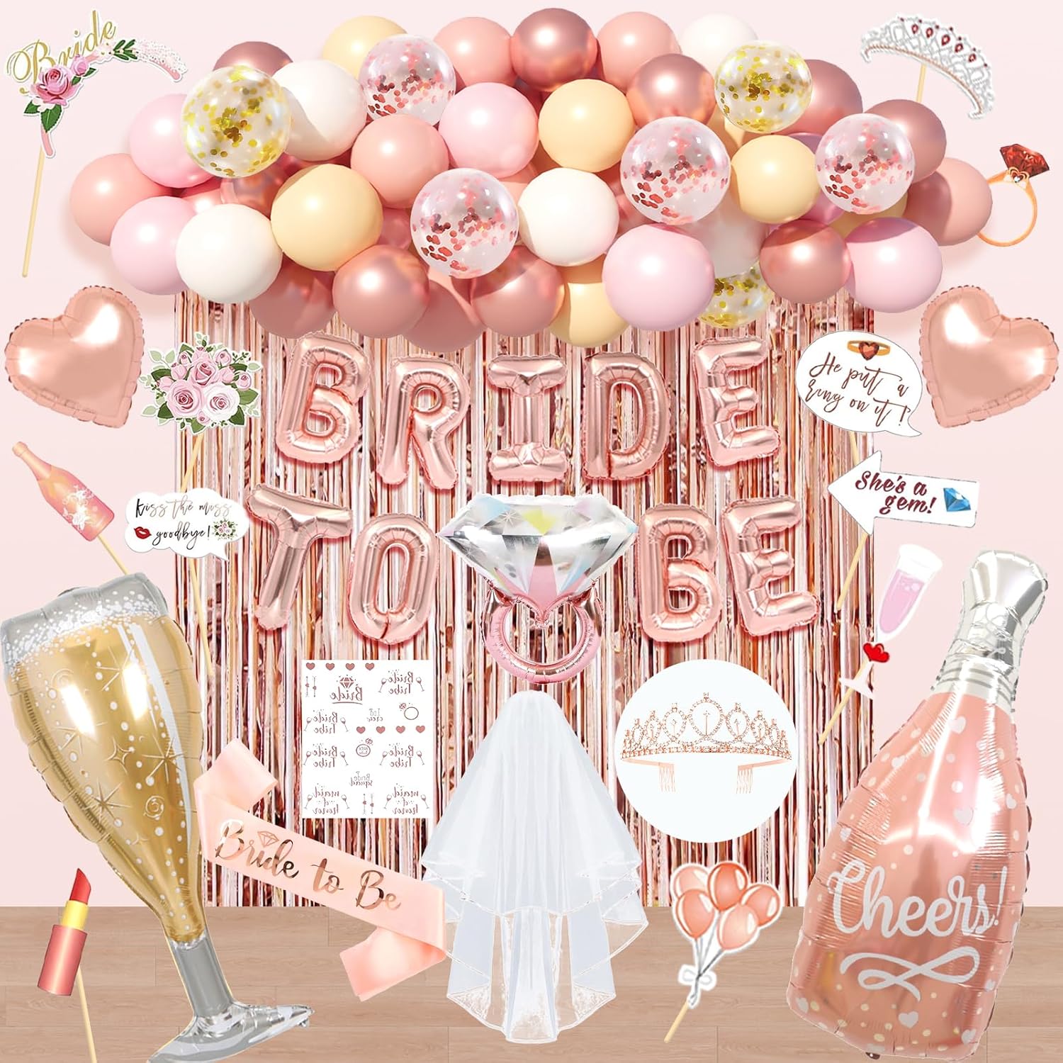 116 Pcs Bachelorette Party Decorations Set