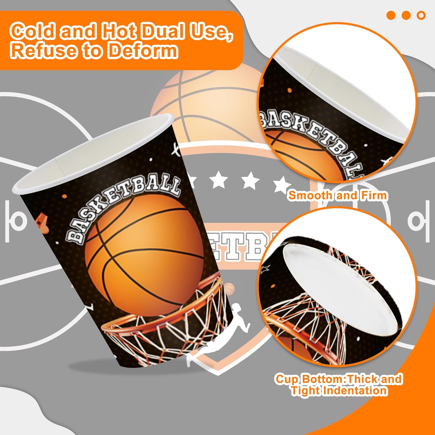 120PCS Basketball Party Tableware Set for 20 Guests