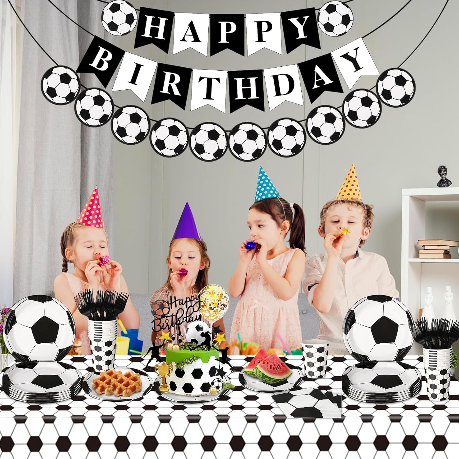 Soccer Birthday Party Decorations Set for 24 Guests