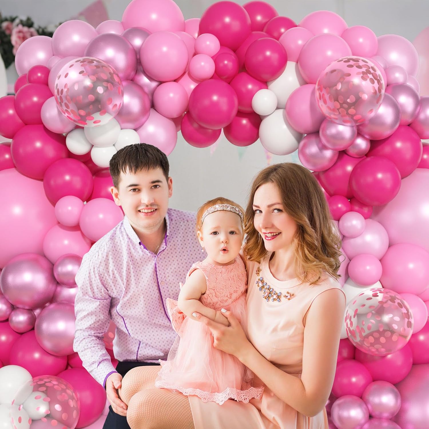 Ouddy Life 157 Pcs Pink Balloons Arch Garland Kit