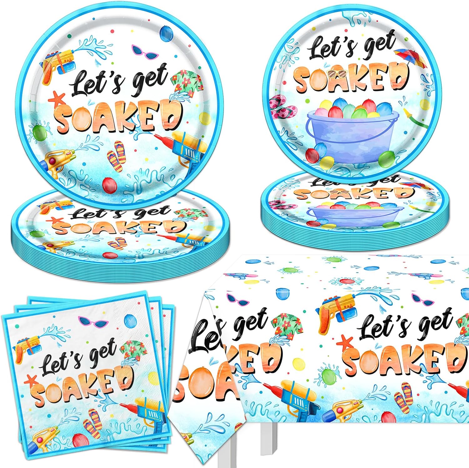 Summer Party Decorations Tableware Set for Pool and Beach