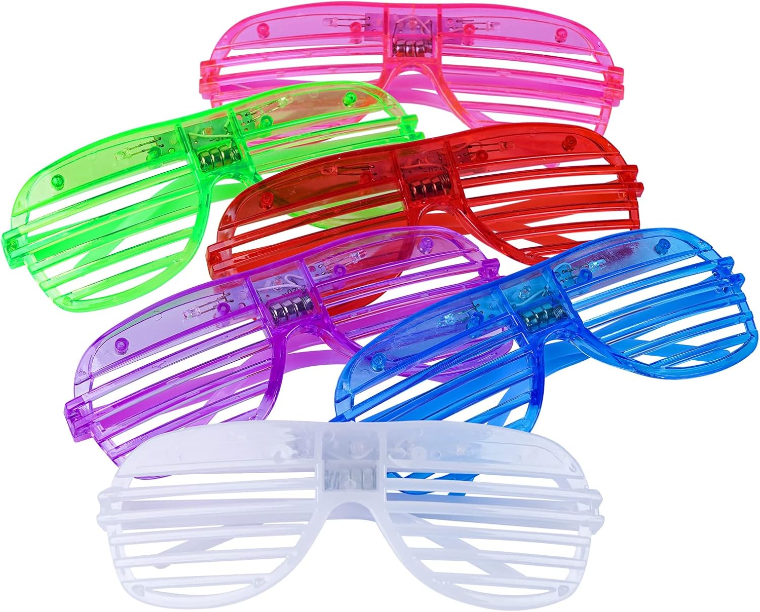 12 Piece Flaming LED Light Up Shutter Sunglasses Shades