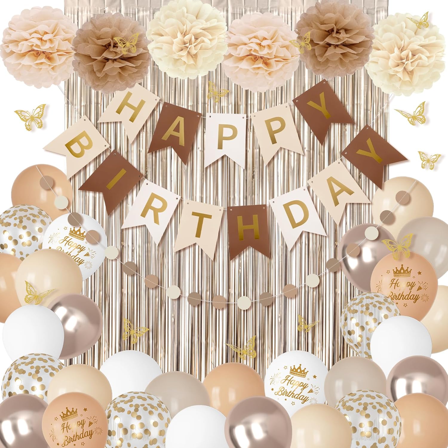 Ouddy Party Neutral Birthday Decorations Set