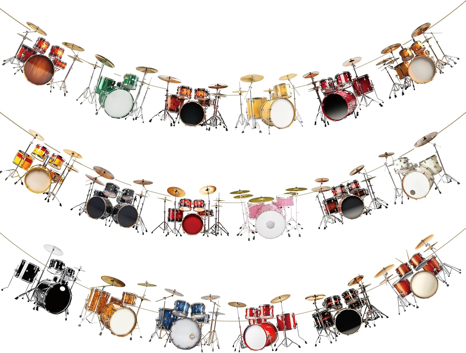 2pcs Drum Banners for Birthday Party Decorations