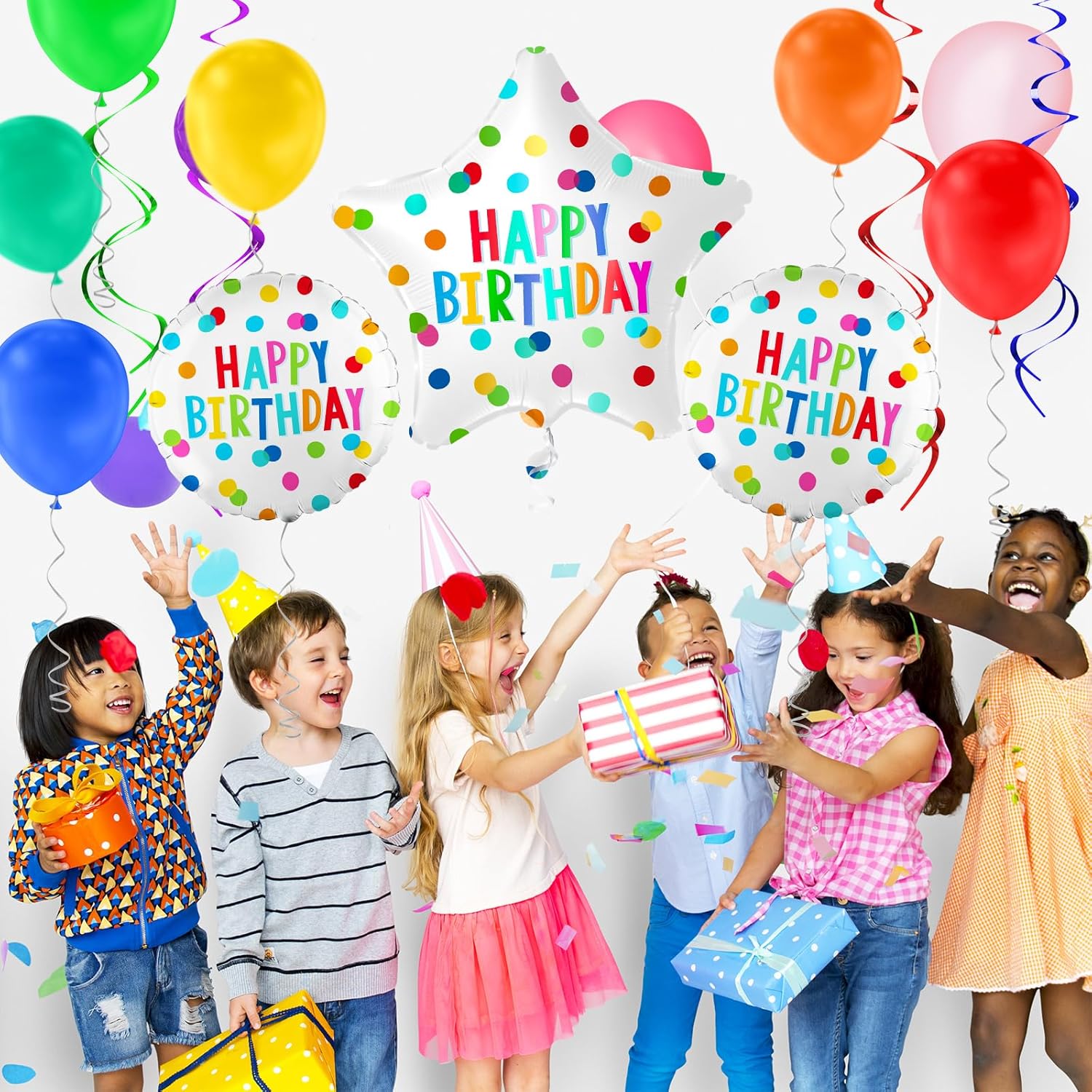 Happy Birthday Balloon Decor Kit - Foil Latex Balloons Combo