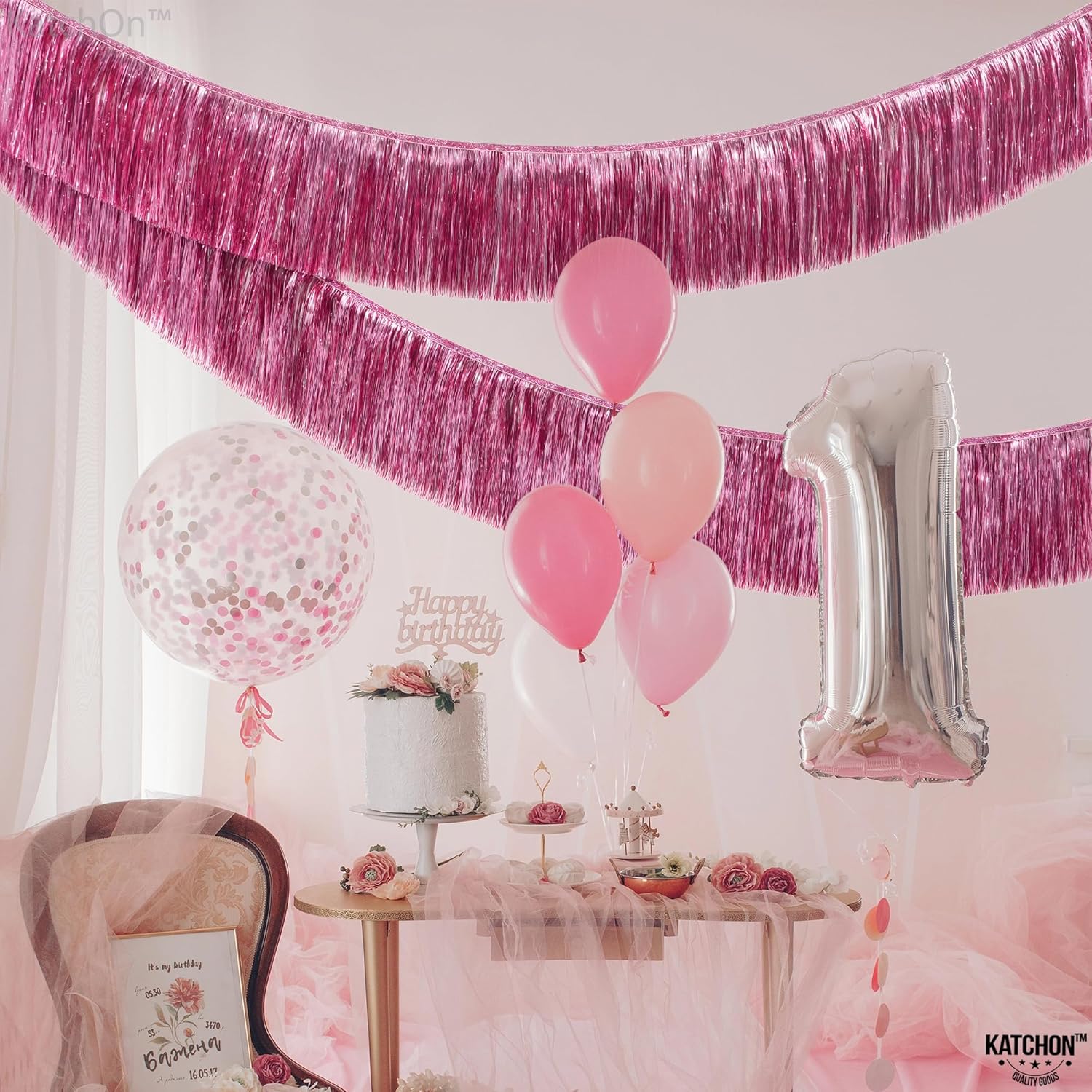 XtraLarge 65 Ft Pink Fringe Banner Pack of 2