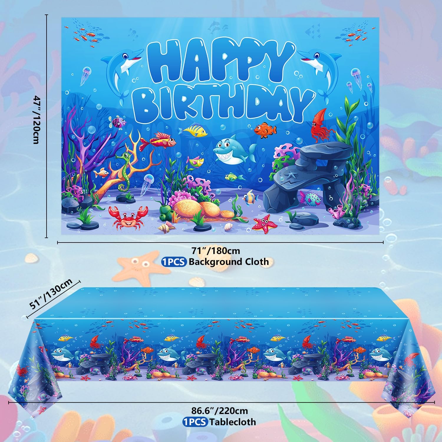 Dvaorc 206 Pack Under the Sea Party Supplies Set