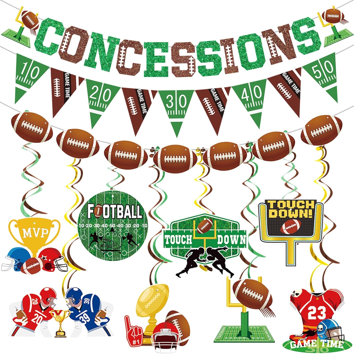 Football Party Decorations Banners Set