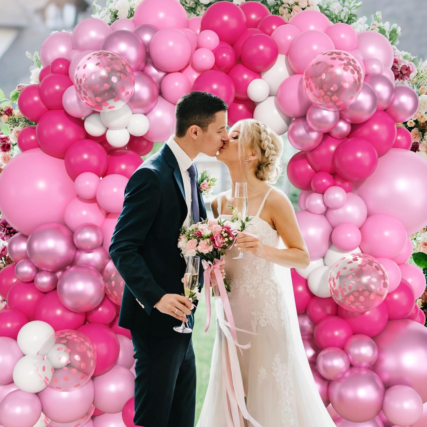 Ouddy Life 157 Pcs Pink Balloons Arch Garland Kit
