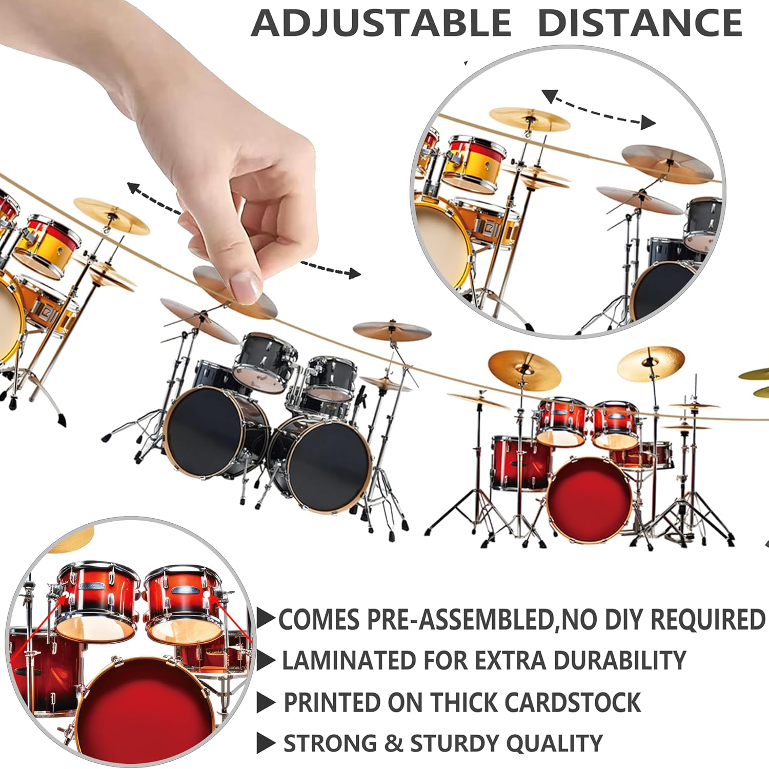 2pcs Drum Banners for Birthday Party Decorations