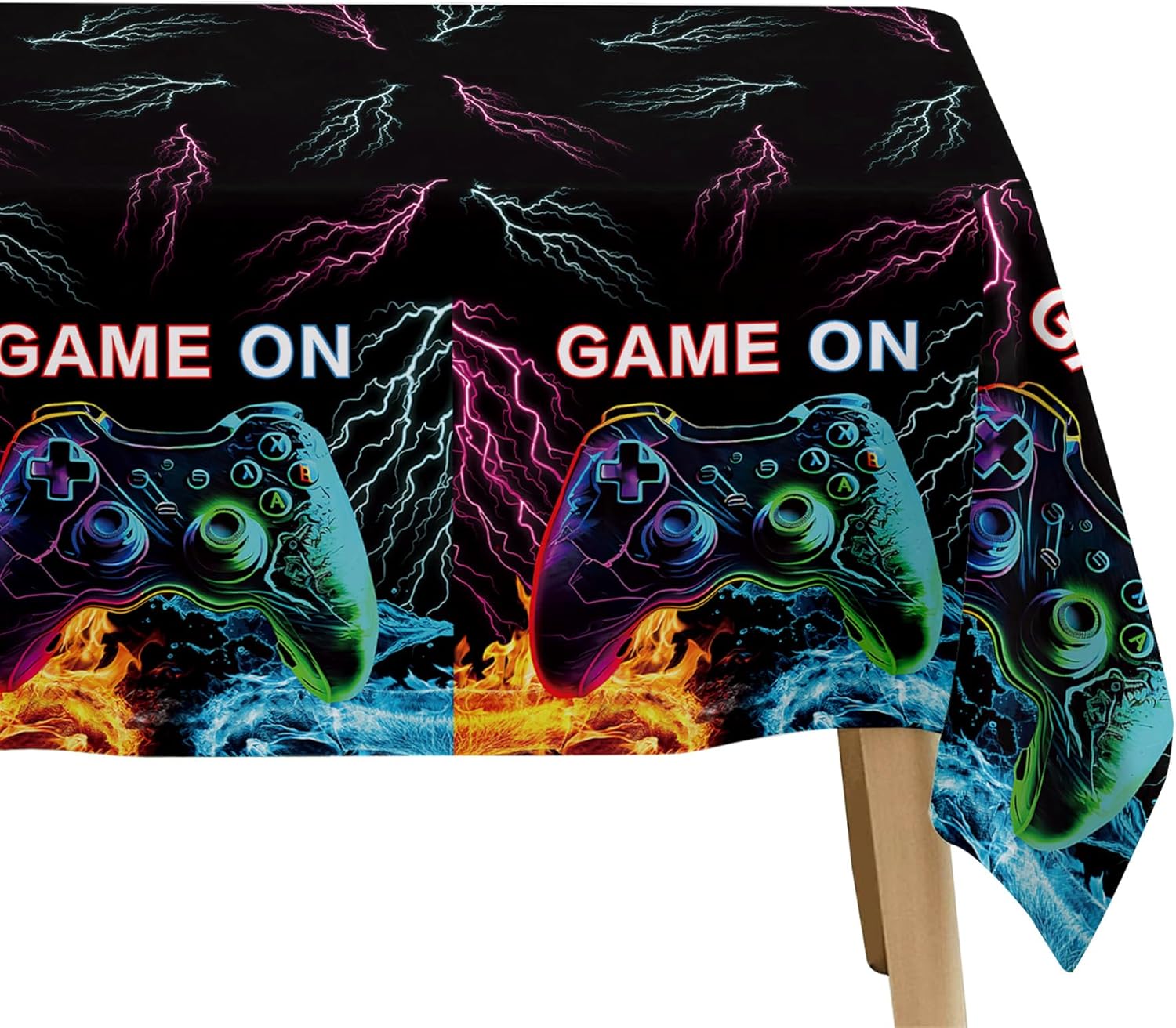 Vibrant Gaming Tablecloth Set 3Pcs 55x86 Inches