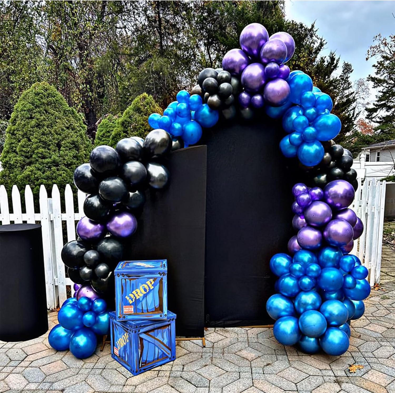 60pcs 12in Metallic Blue Purple Teal Balloons