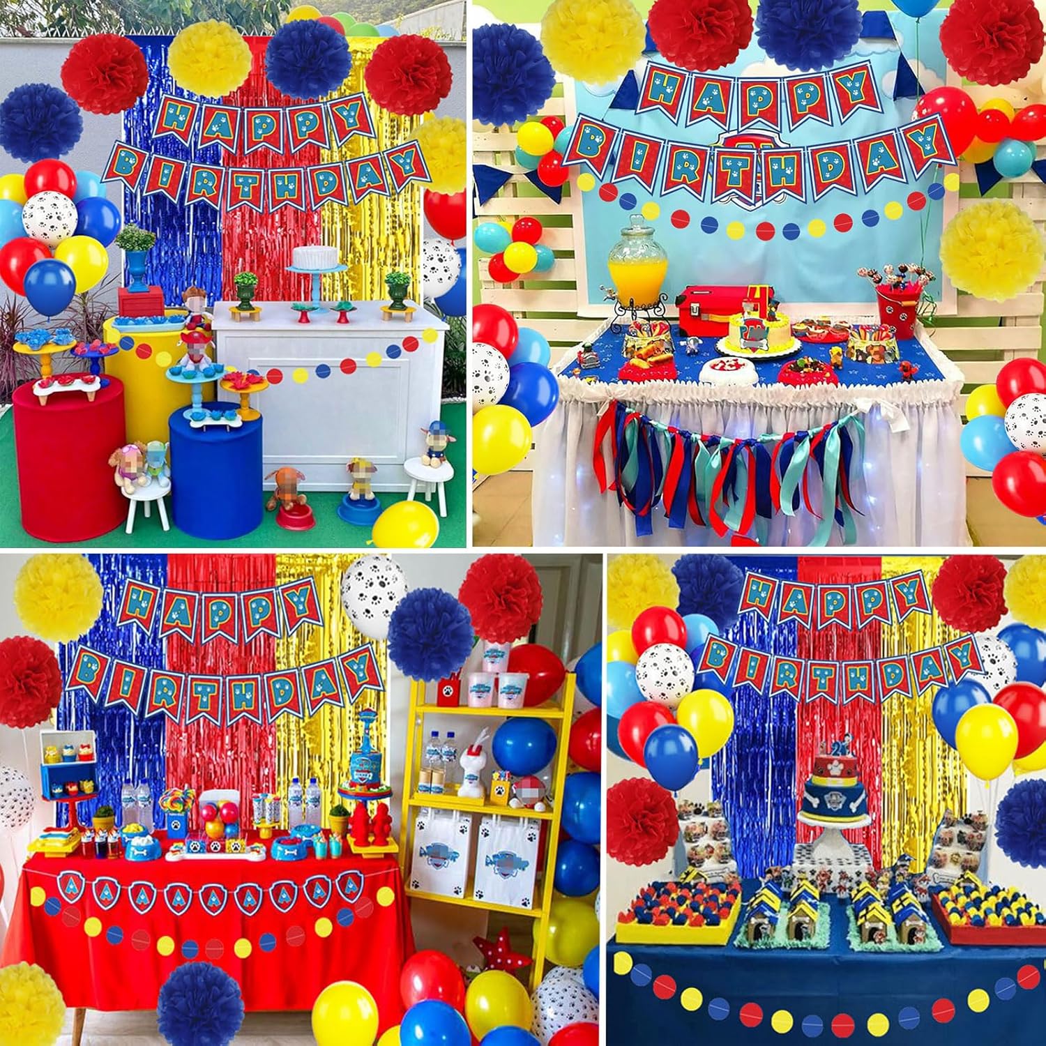 Paw Birthday Decorations Latex Balloons Kit