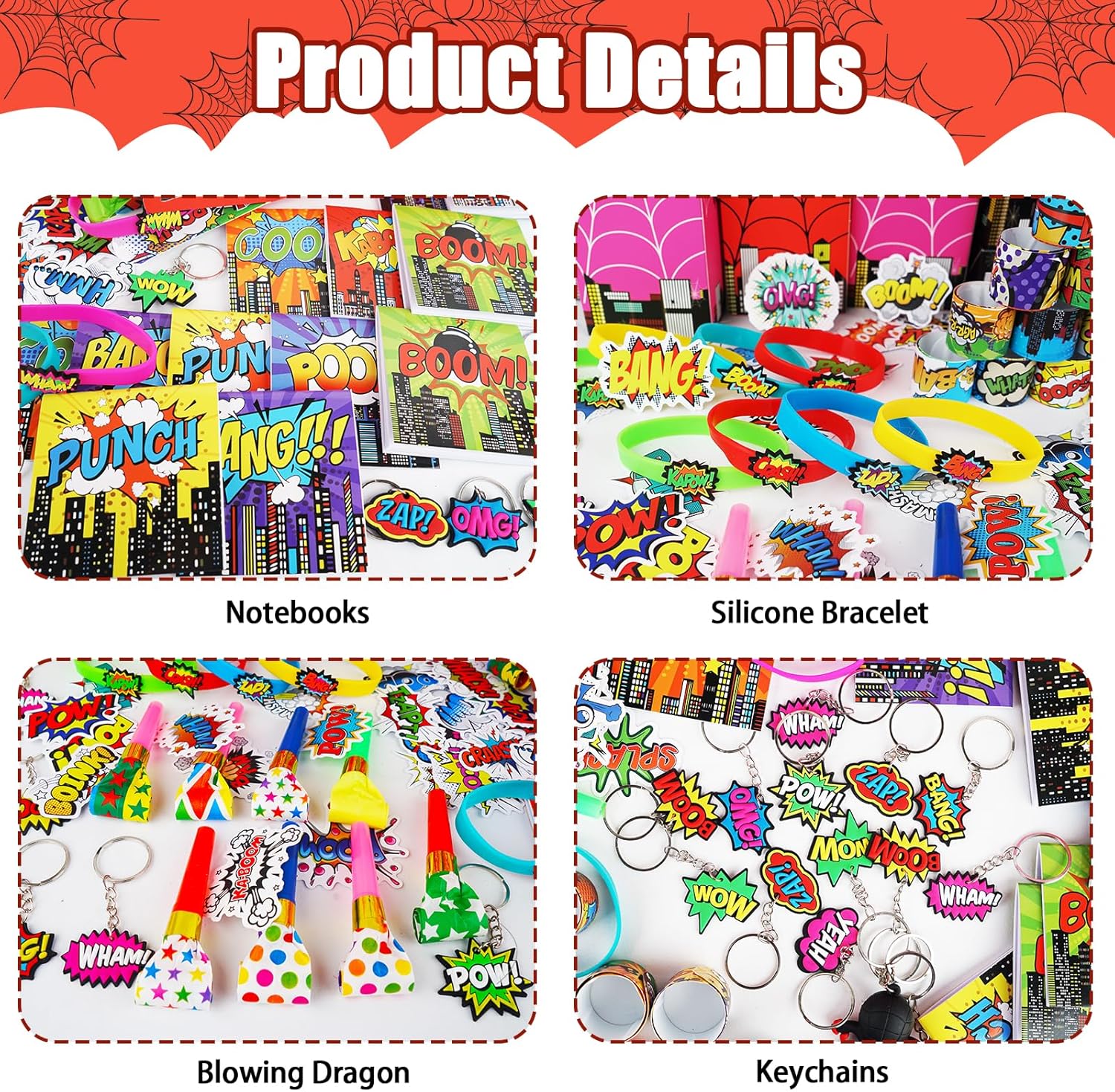 158Pcs Hero Party Favors 12 Guests Set