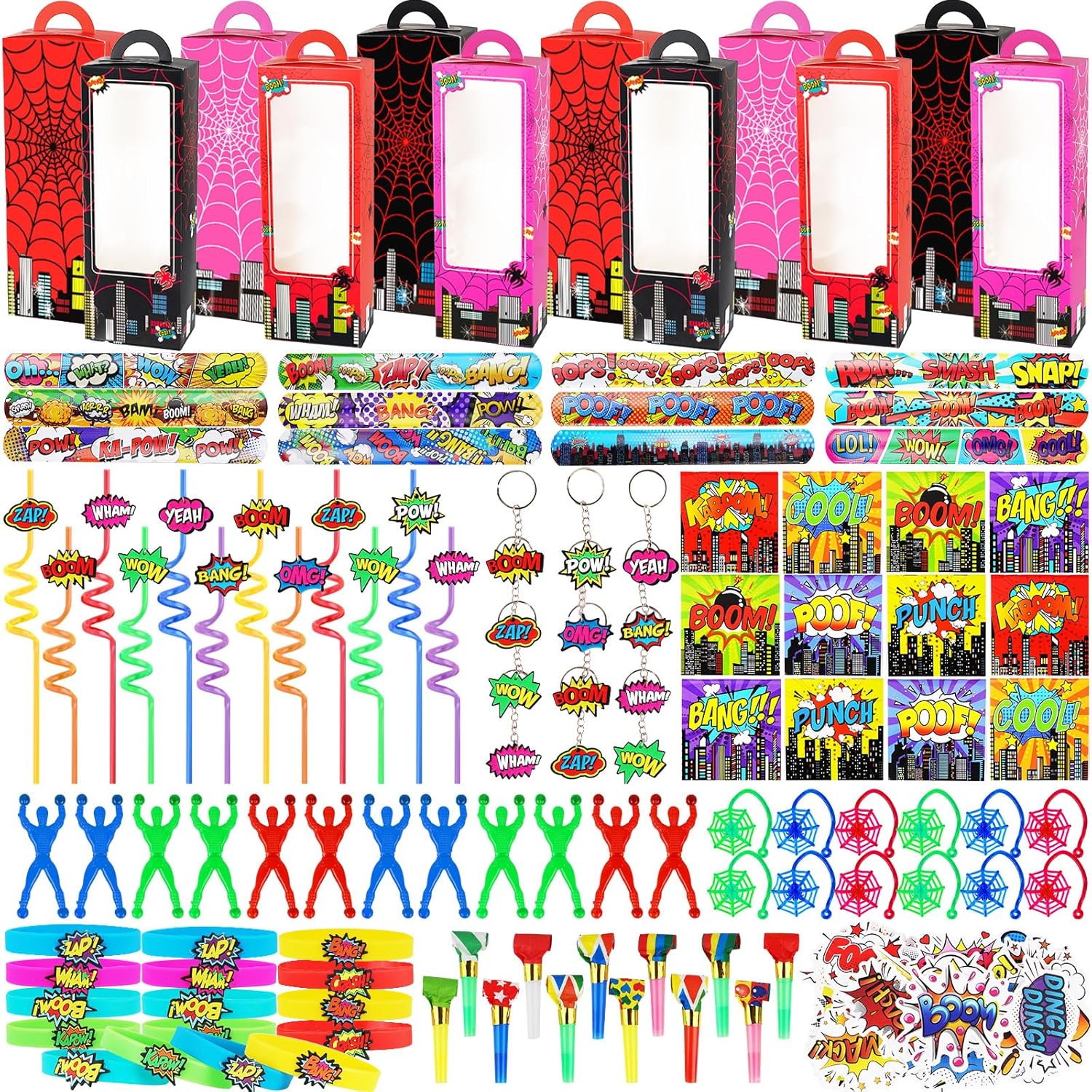 158Pcs Hero Party Favors 12 Guests Set