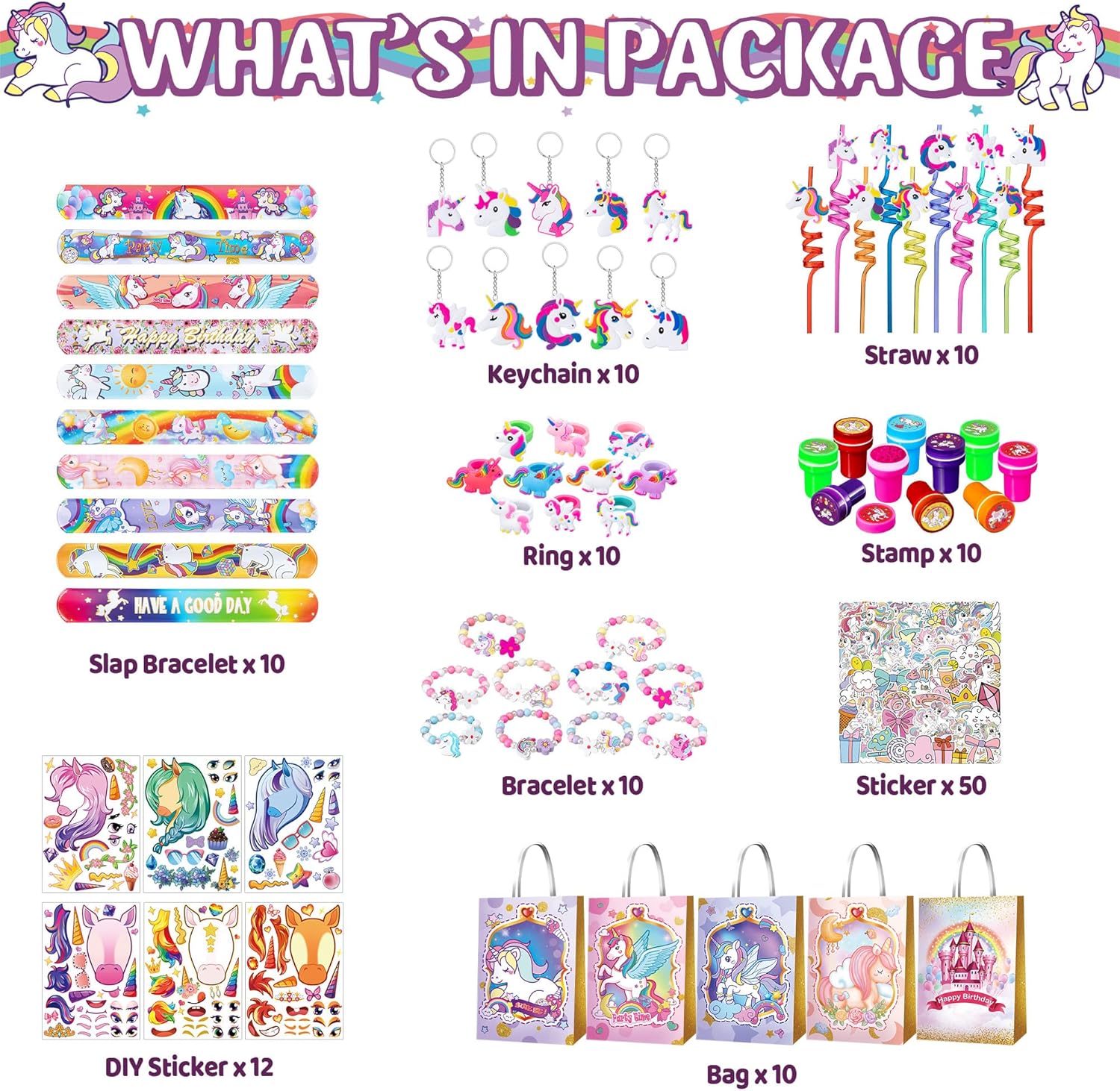 132 Pcs Party Favors Birthday Supplies Girls Bags Goodie Bags