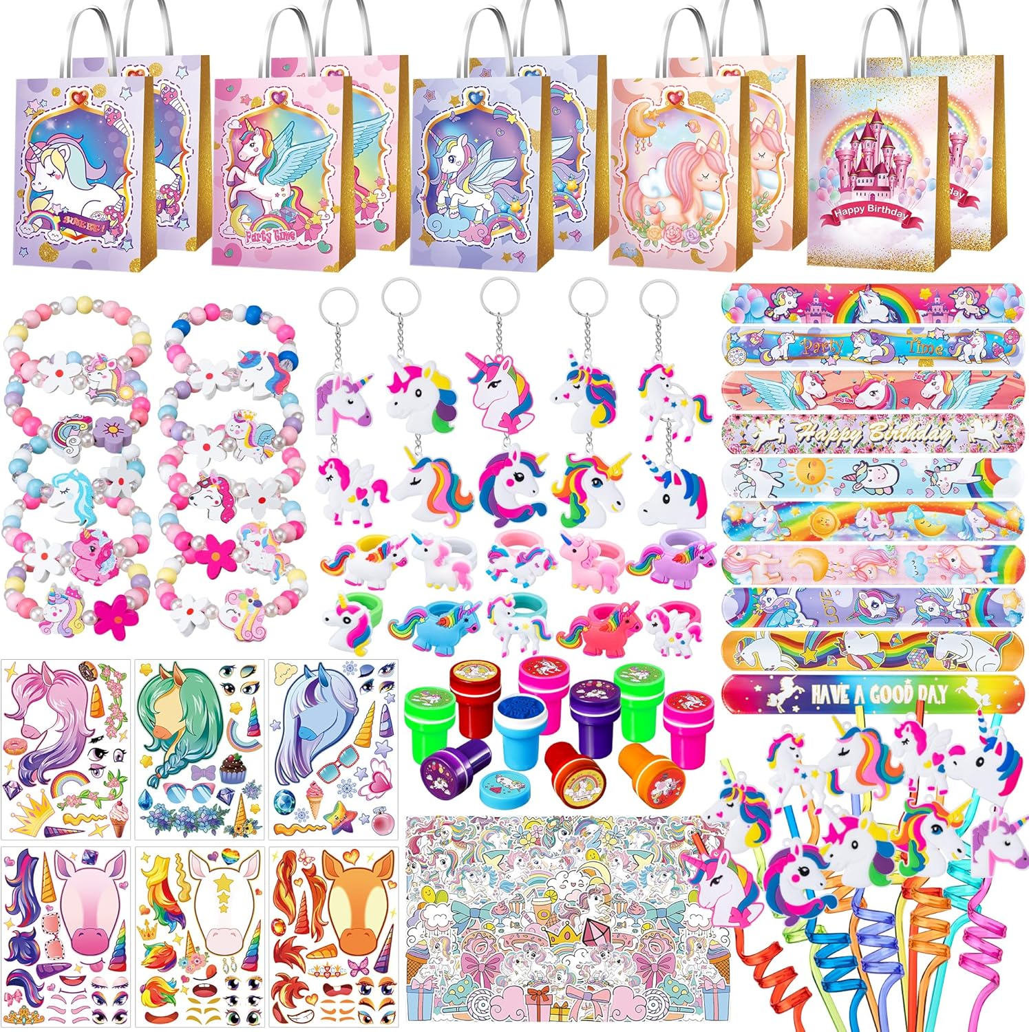 132 Pcs Party Favors Birthday Supplies Girls Bags Goodie Bags