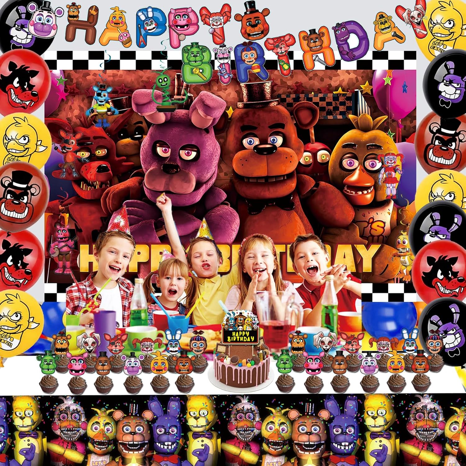 58 Pcs Game Birthday Decorations Set for Kids Parties