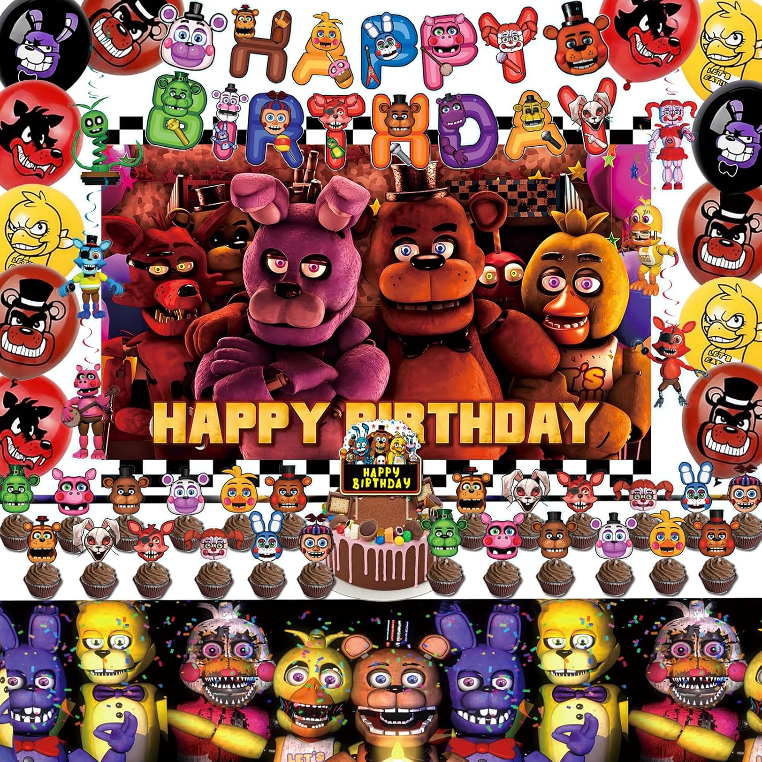 58 Pcs Game Birthday Decorations Set for Kids Parties