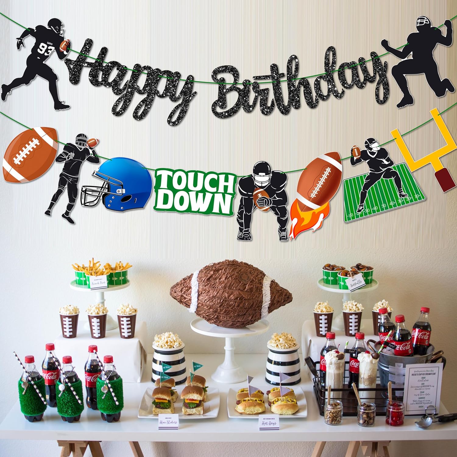 Football Birthday Party Banners 2pcs Decorations