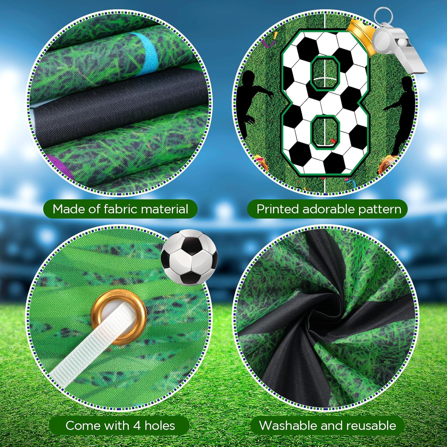 Soccer 8th Birthday Banner for Boys - Large Party Decor
