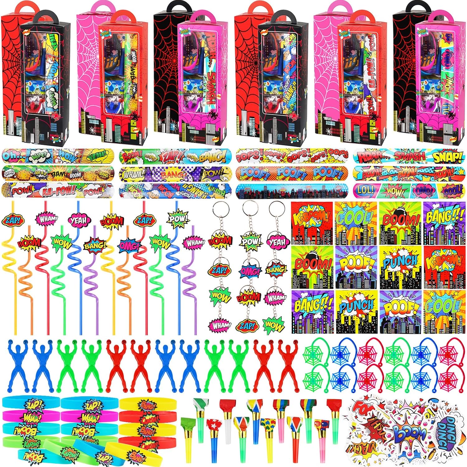 158Pcs Hero Party Favors 12 Guests Set