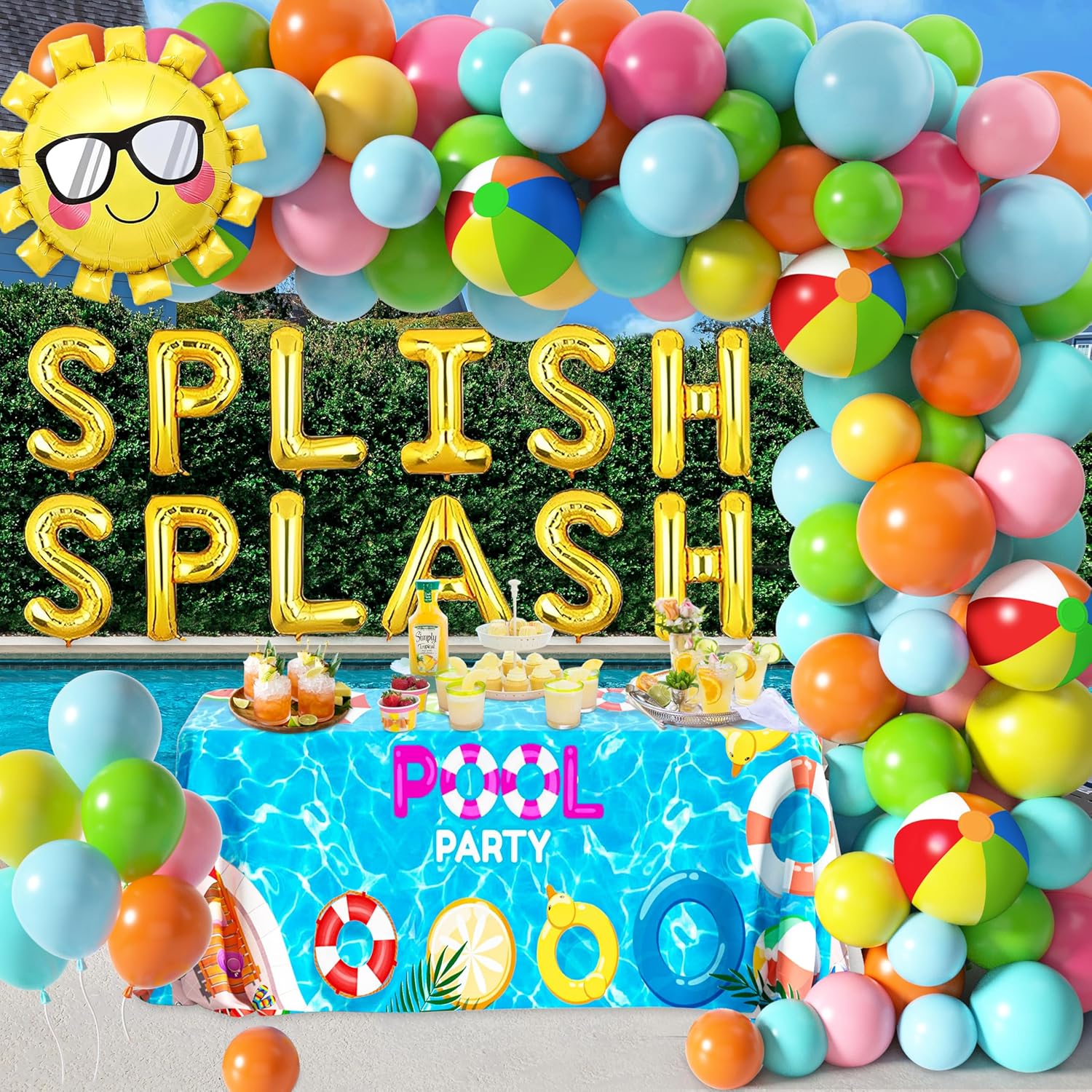 Tropical Hawaiian Luau Balloon Garland Arch Kit 160Pcs