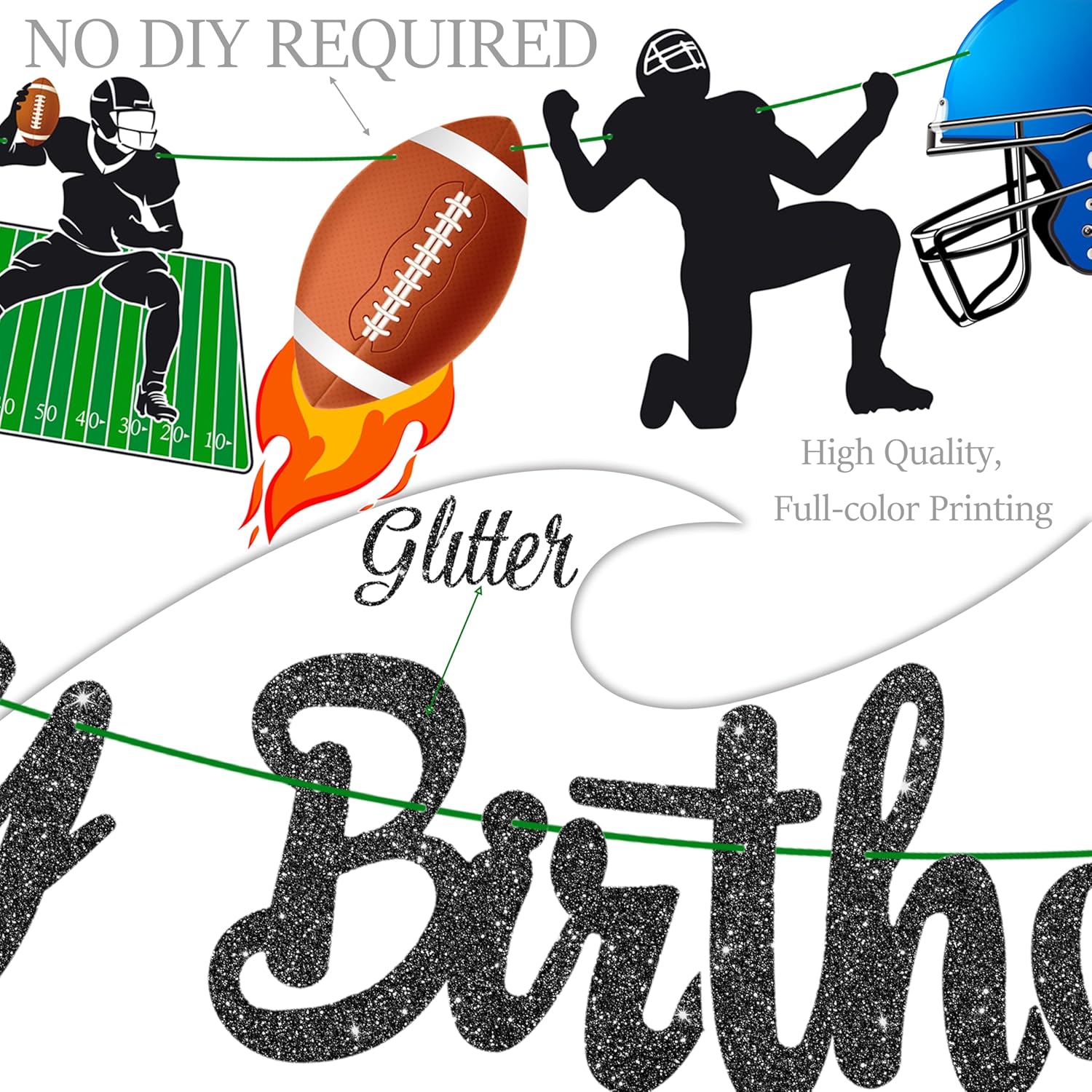 Football Birthday Party Banners 2pcs Decorations