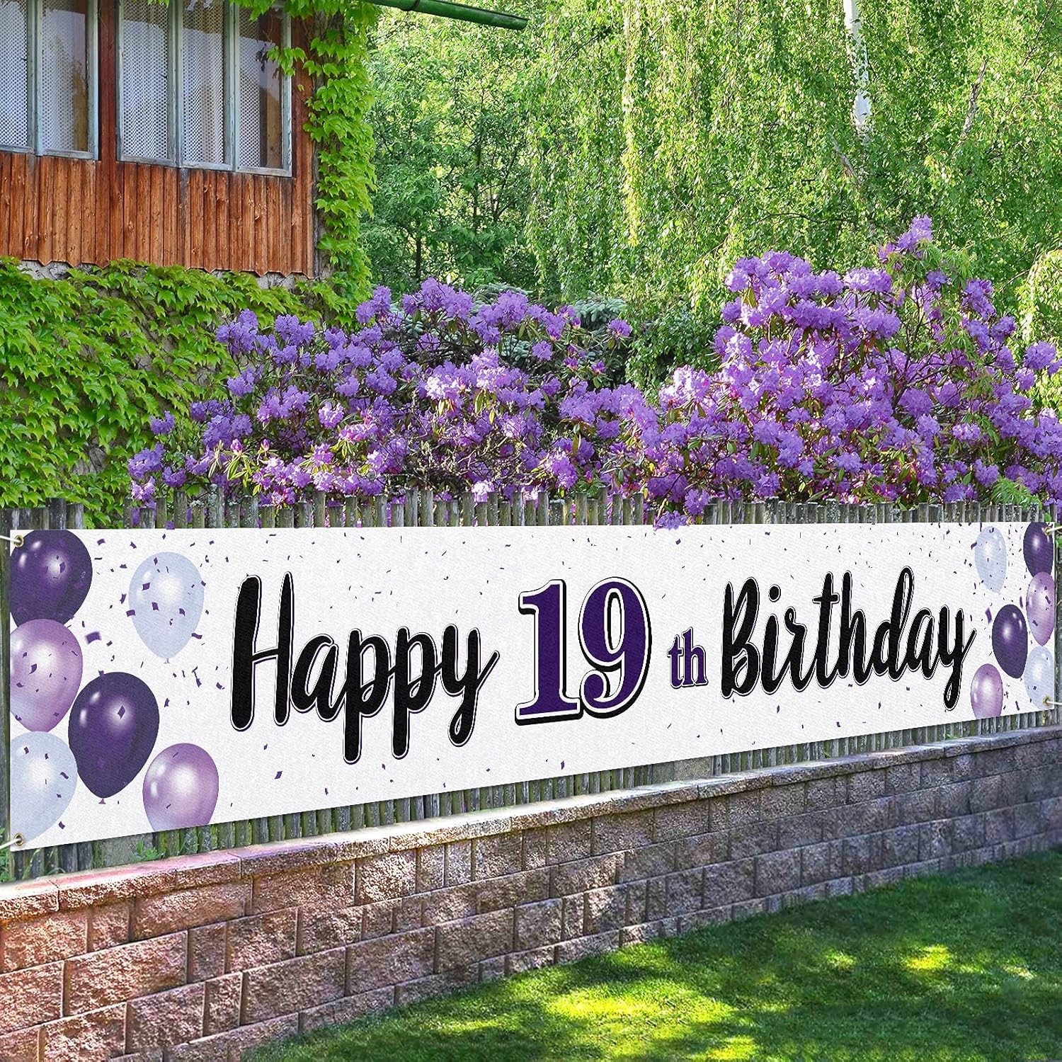 19th Birthday Balloon Banner Decoration