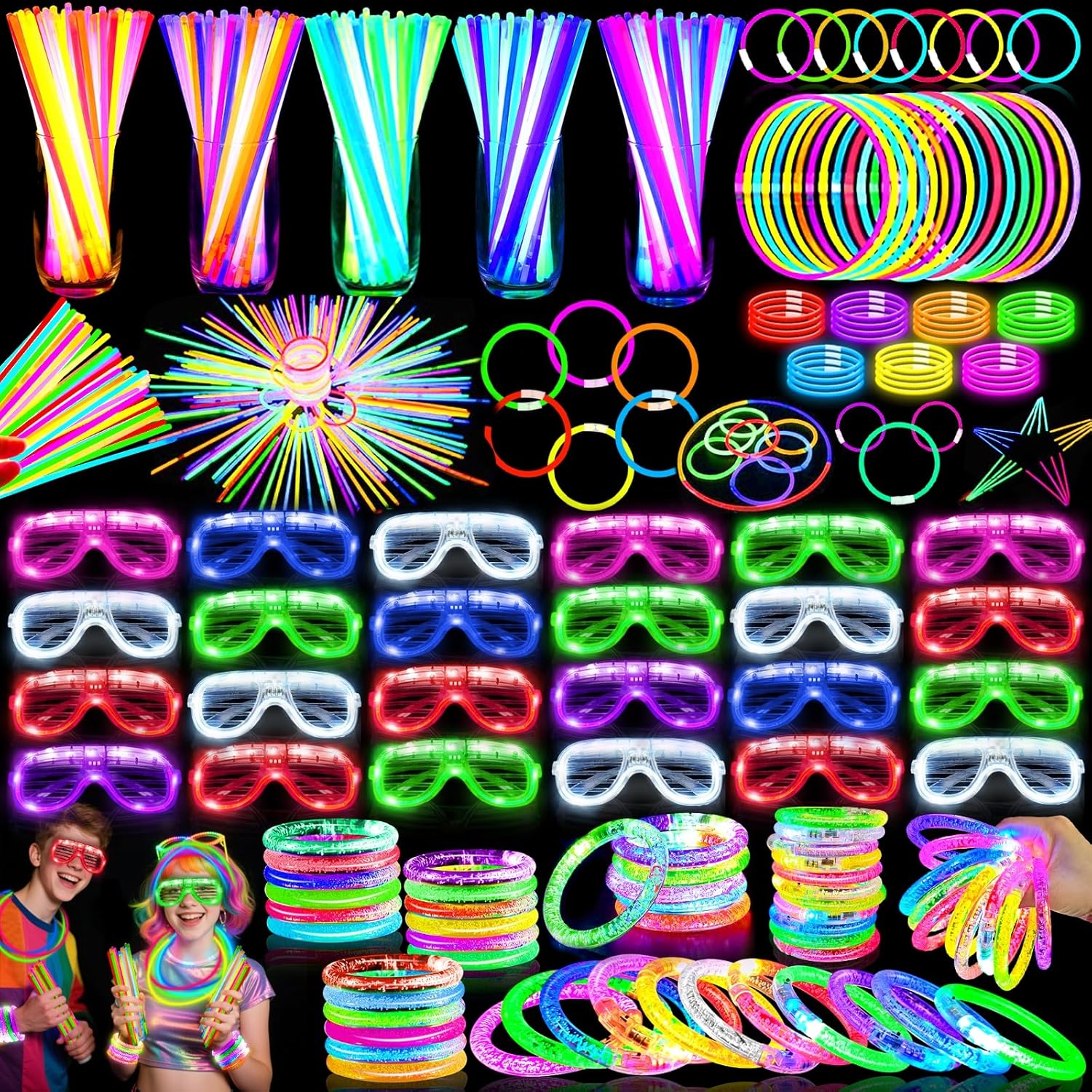TURNMEON 148 PCS Glow in the Dark Party Supplies