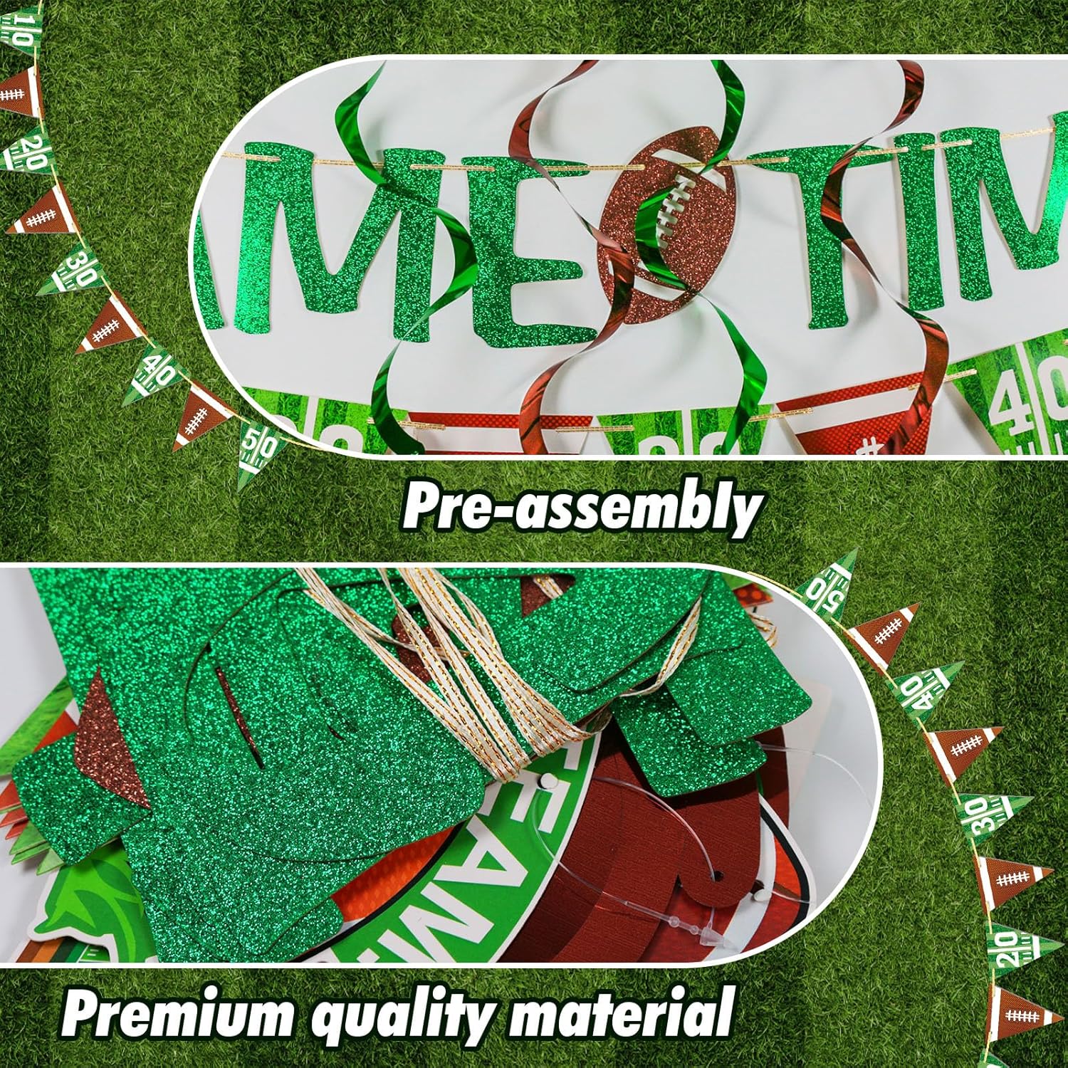 Football Time Touch Down Banner Set 10Pcs