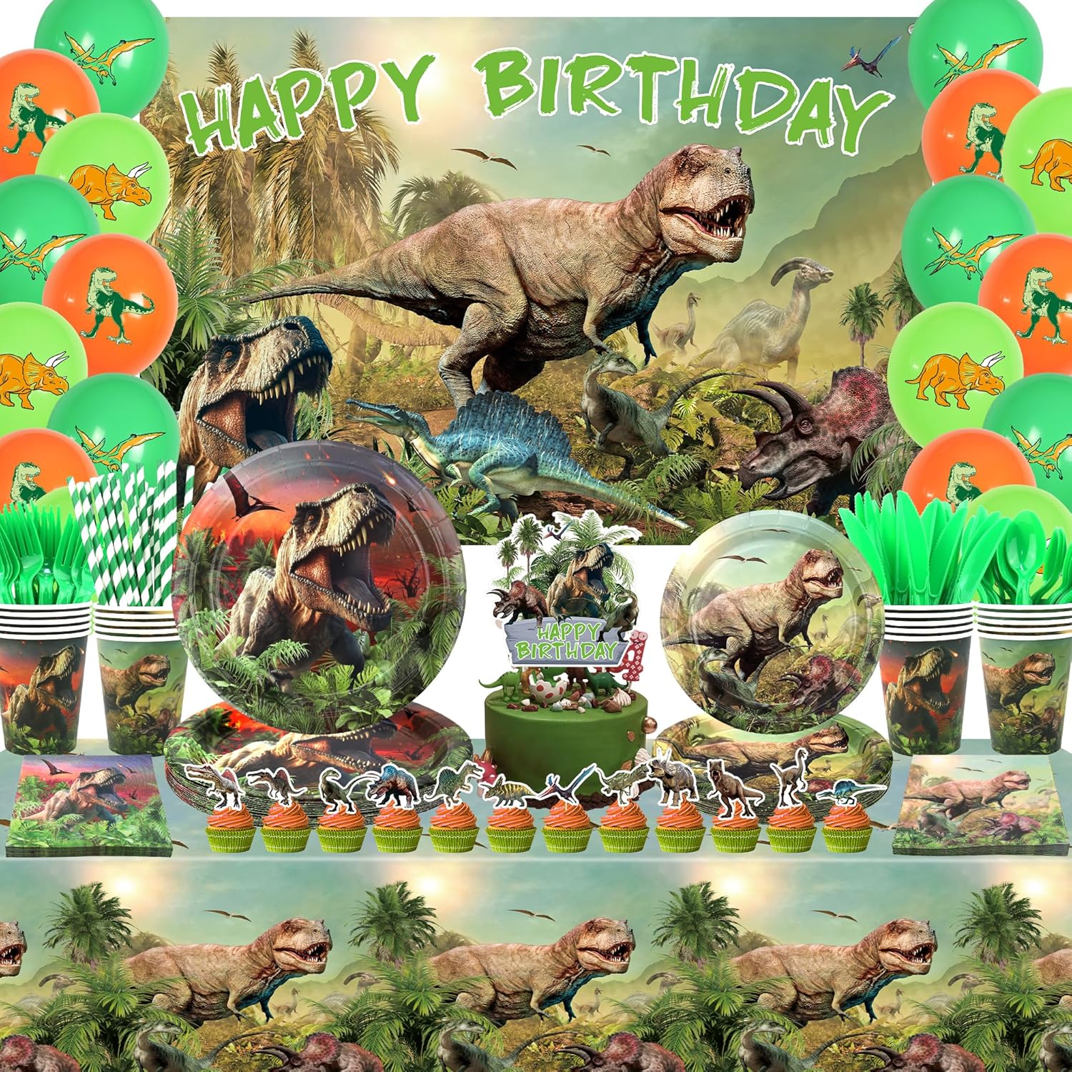 KEFAN Dinosaur Party Decor Set for 20 Guests