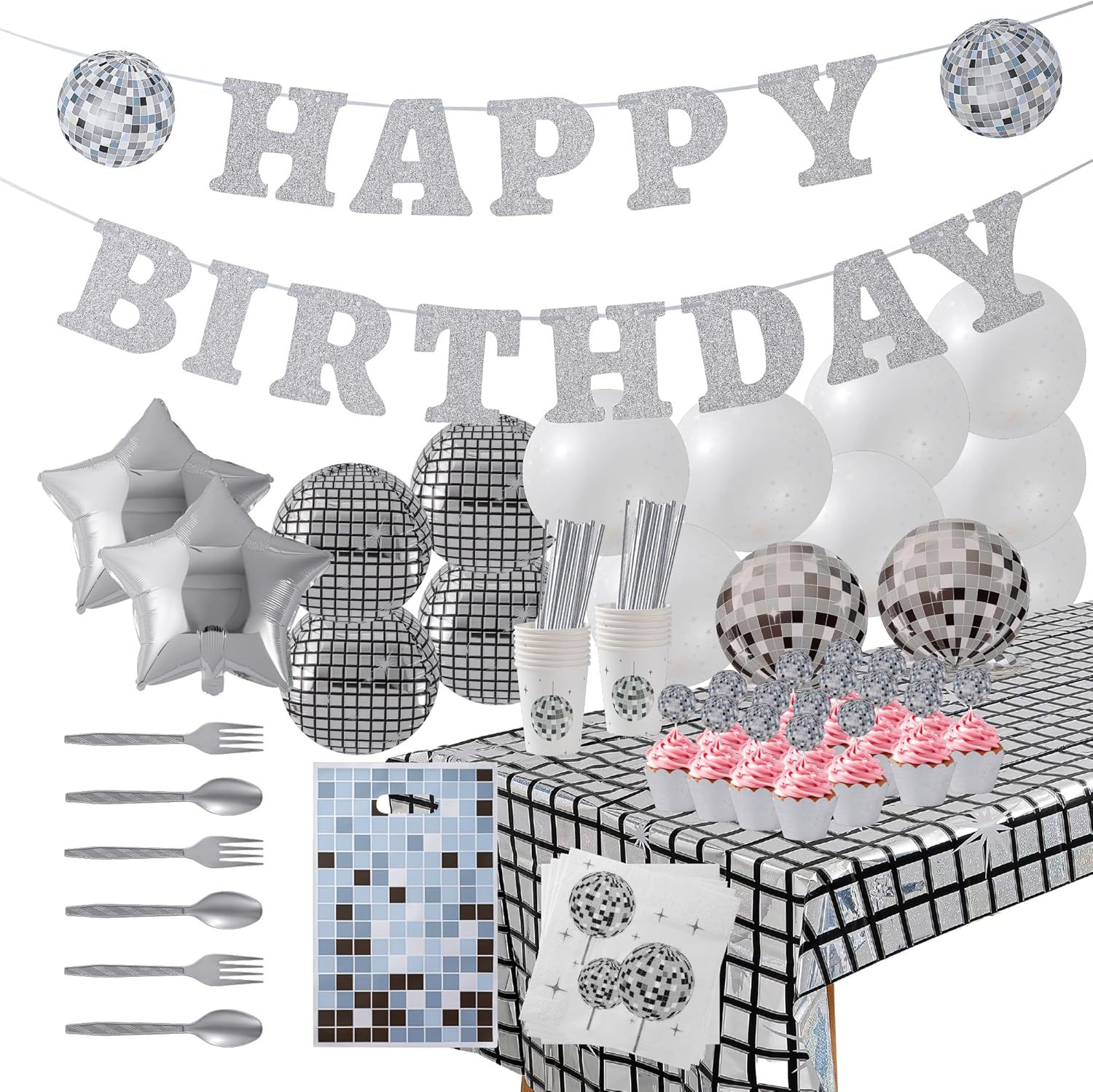 ecoZen Disco Birthday Decorations Set
