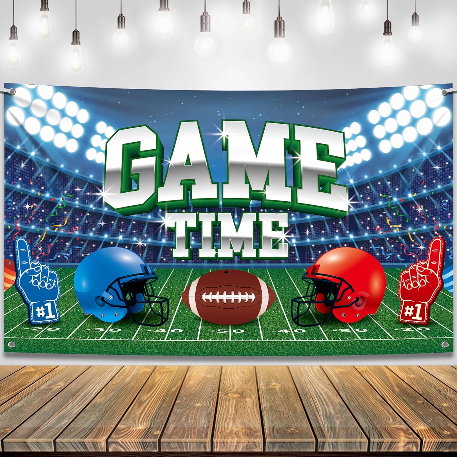KatchOn Football Backdrop for Party - Large 72x44 Inch