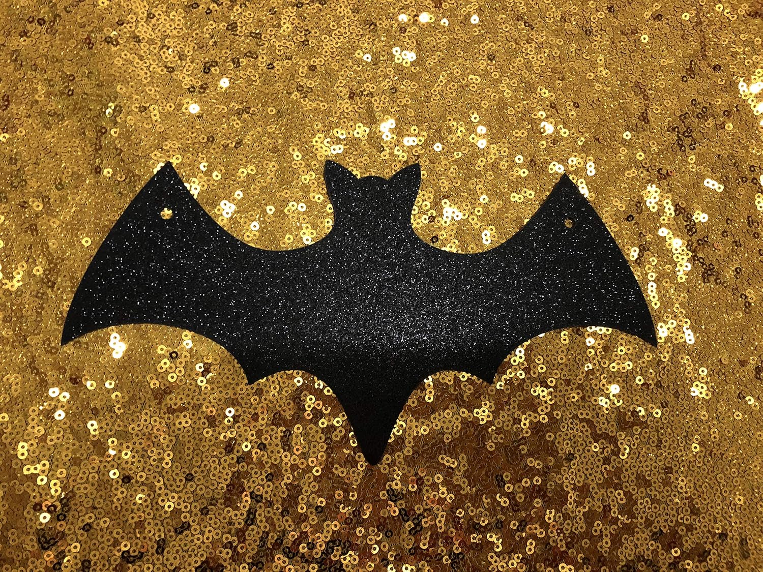 LeeSky Black Glitter Bat Garland Halloween Decor